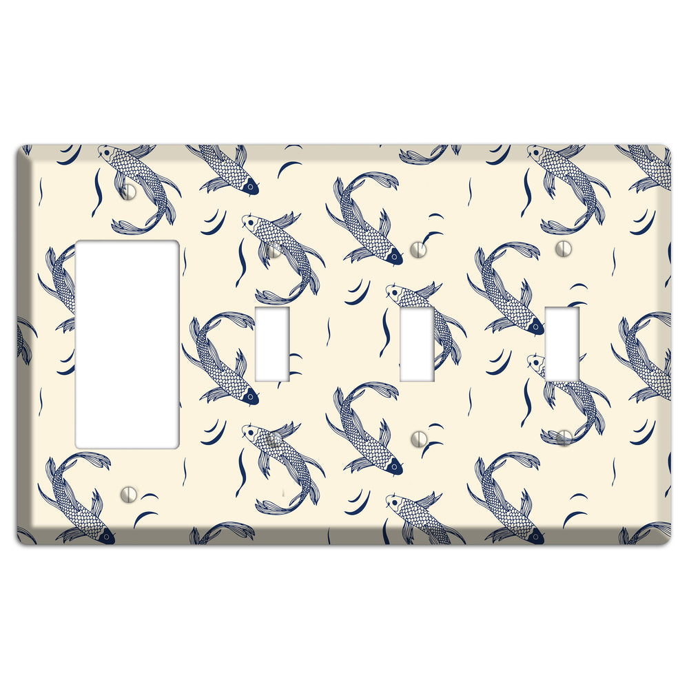 Koi Pond 1 Rocker / 3 Toggle Wallplate