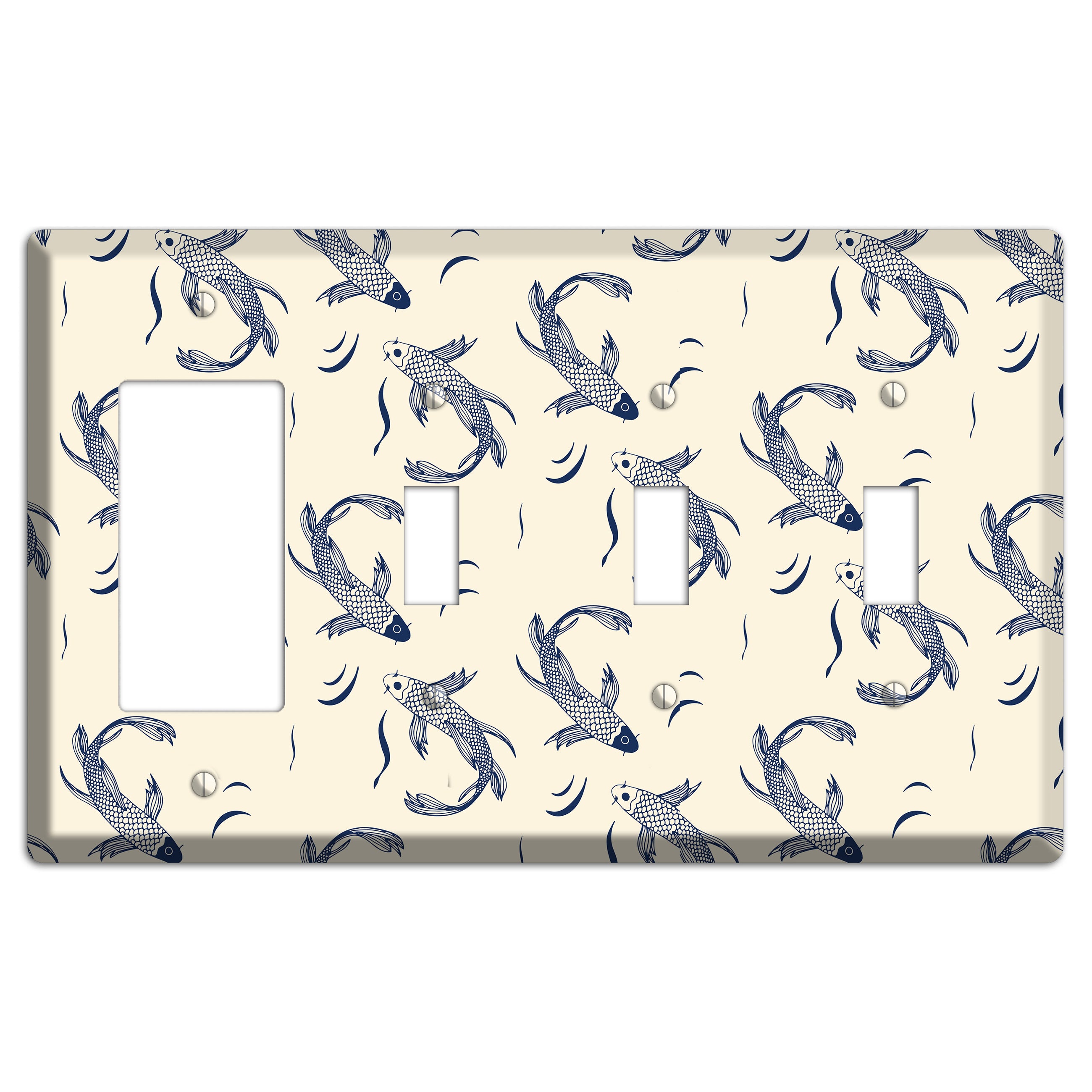 Koi Pond 1 Rocker / 3 Toggle Wallplate