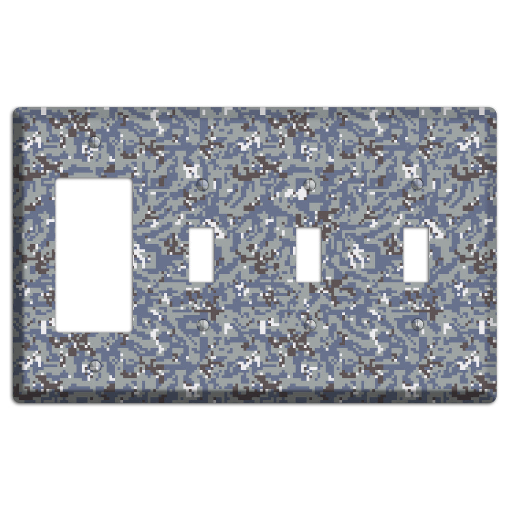 NWU Grey Dom Camo Rocker / 3 Toggle Wallplate