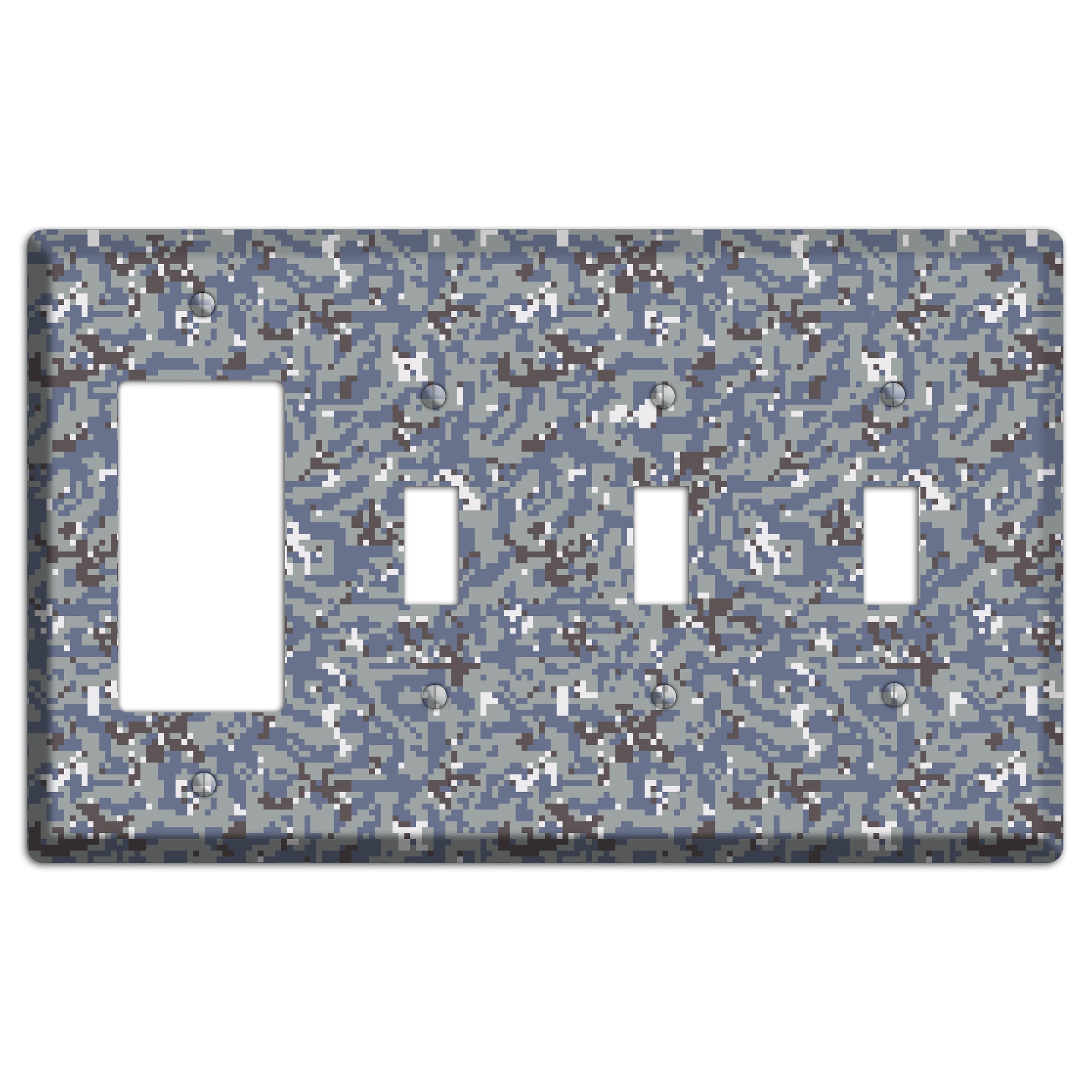 NWU Grey Dom Camo Rocker / 3 Toggle Wallplate