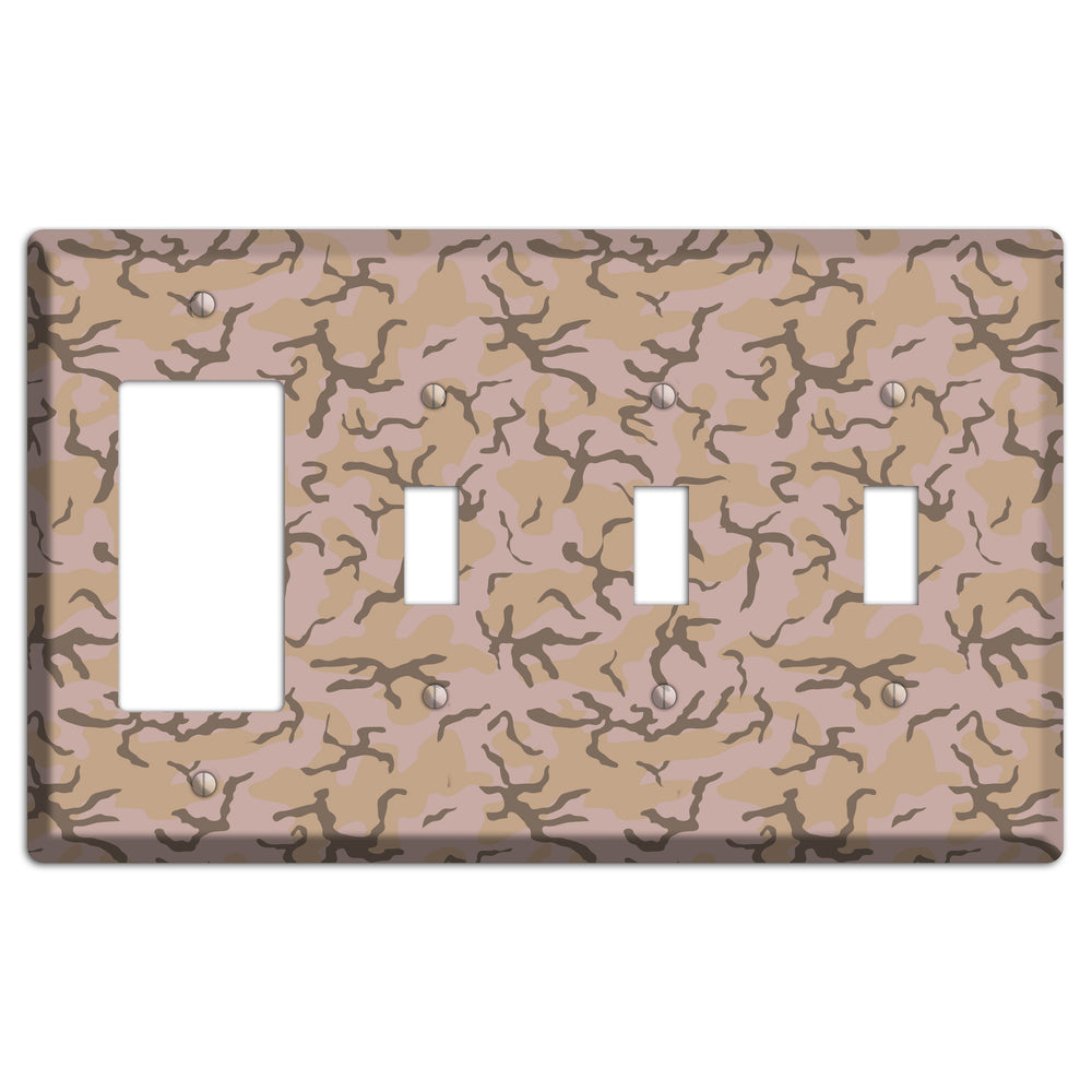 Woodland Camo Rocker / 3 Toggle Wallplate