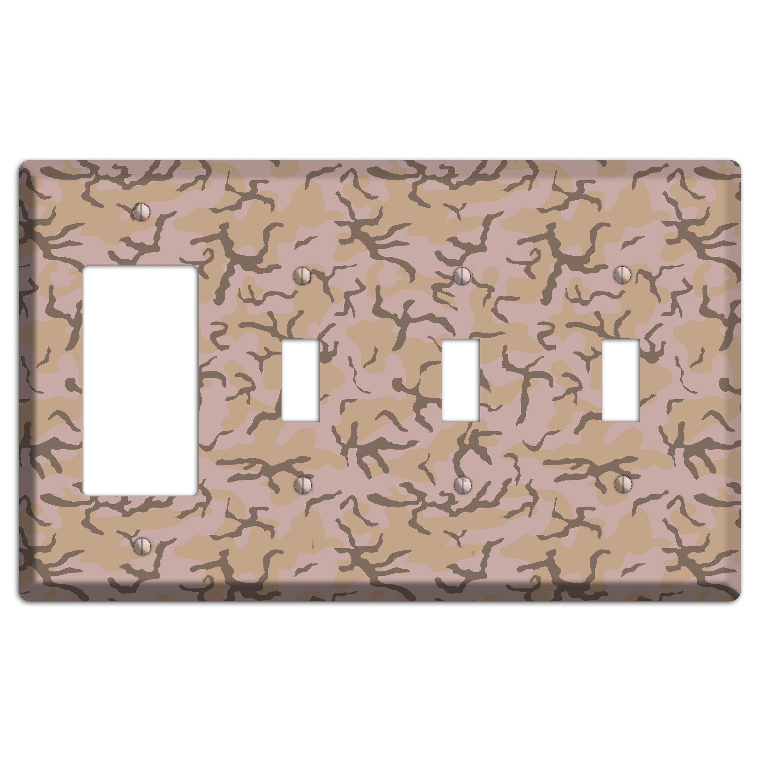 Woodland Camo Rocker / 3 Toggle Wallplate
