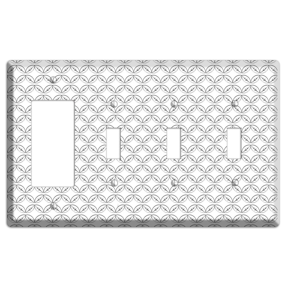 Leaves Style K Rocker / 3 Toggle Wallplate