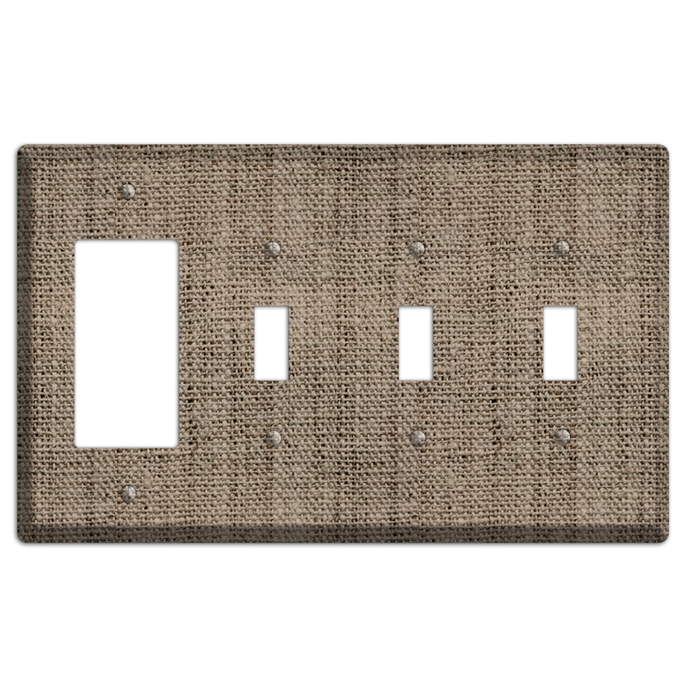Sand Dune Burlap Rocker / 3 Toggle Wallplate