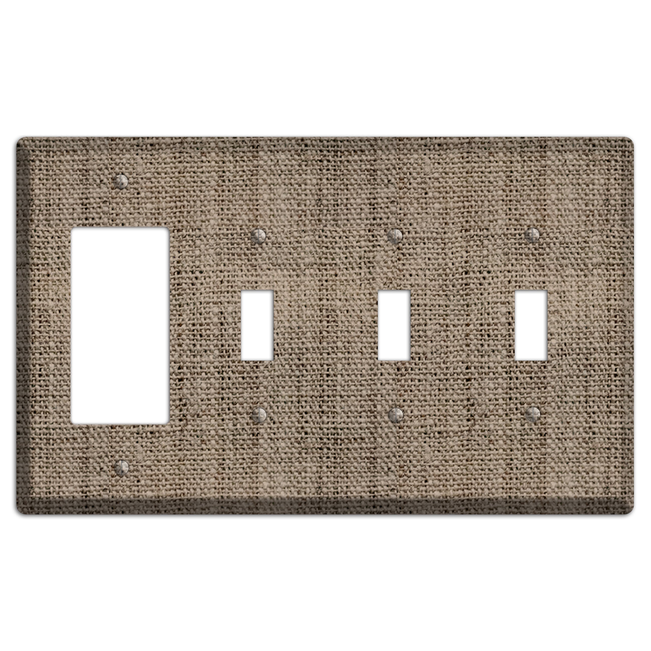 Sand Dune Burlap Rocker / 3 Toggle Wallplate
