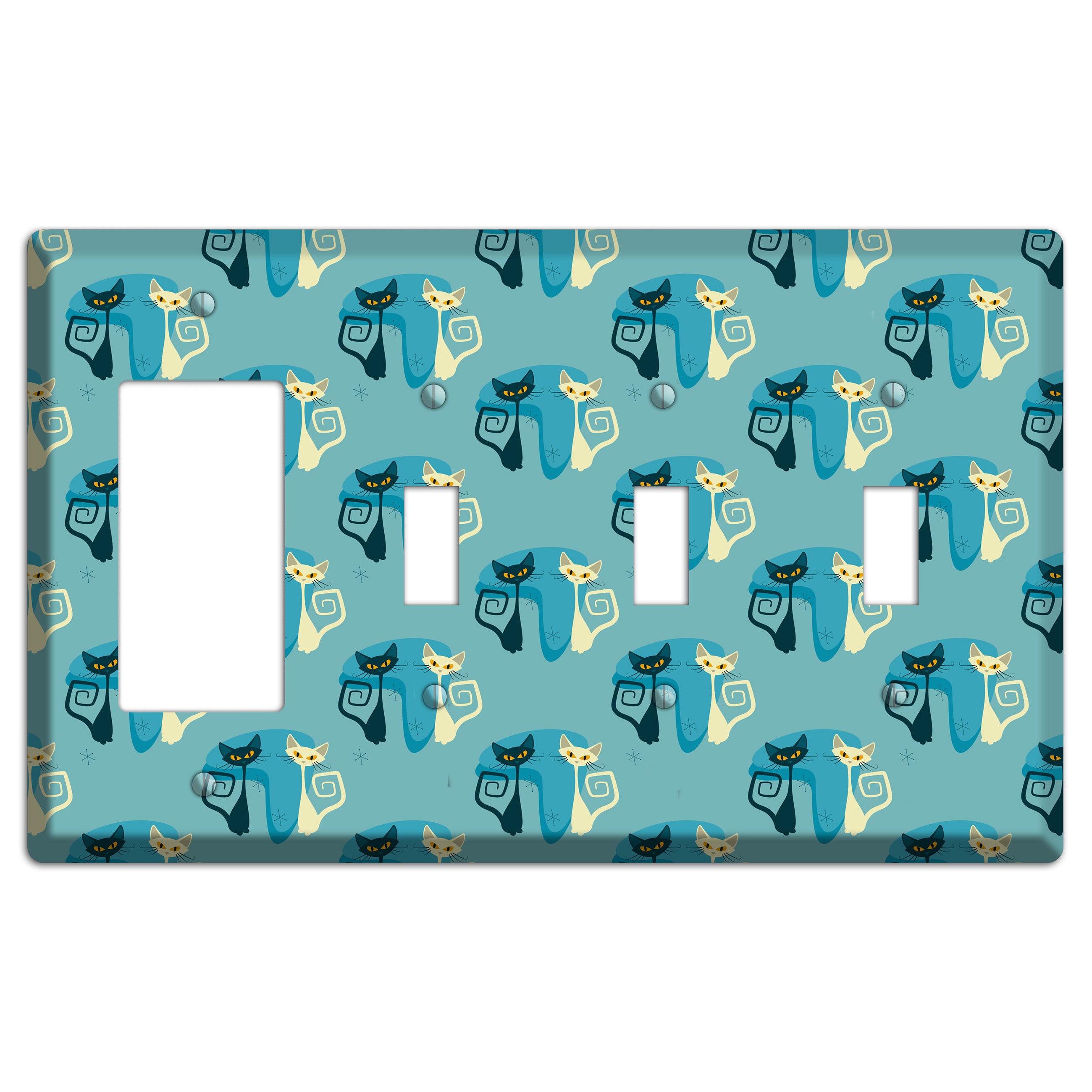 Adorable Kitties Rocker / 3 Toggle Wallplate
