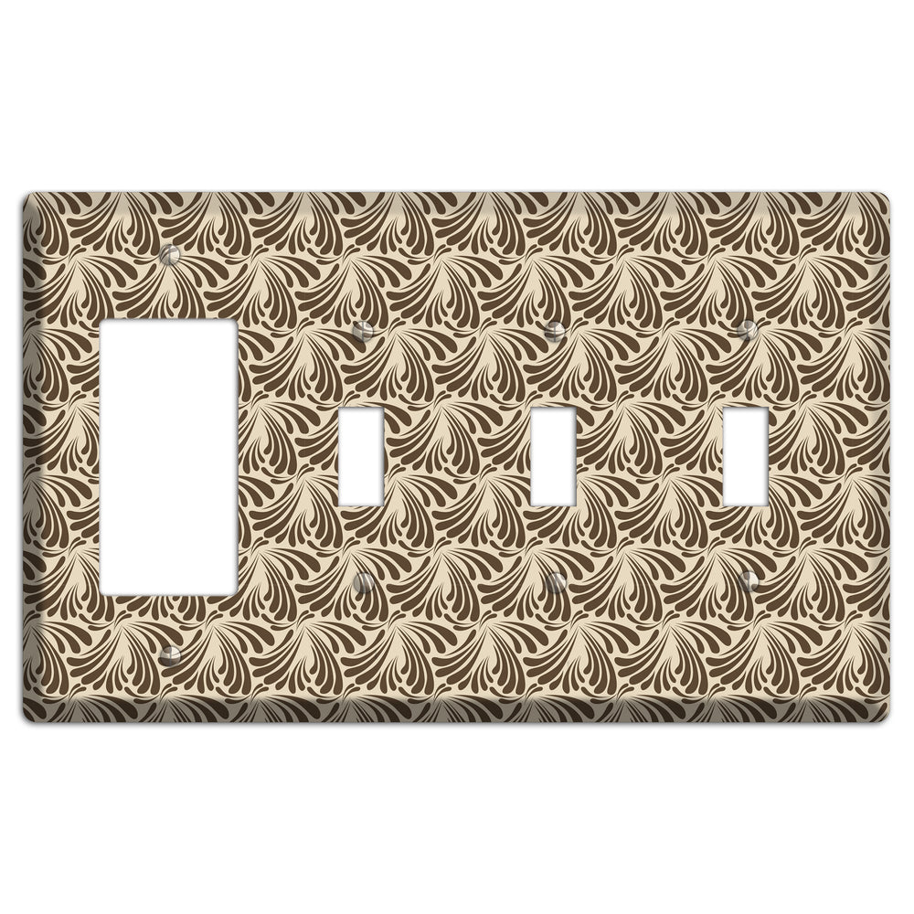 Nouveau Tear Drop Rocker / 3 Toggle Wallplate