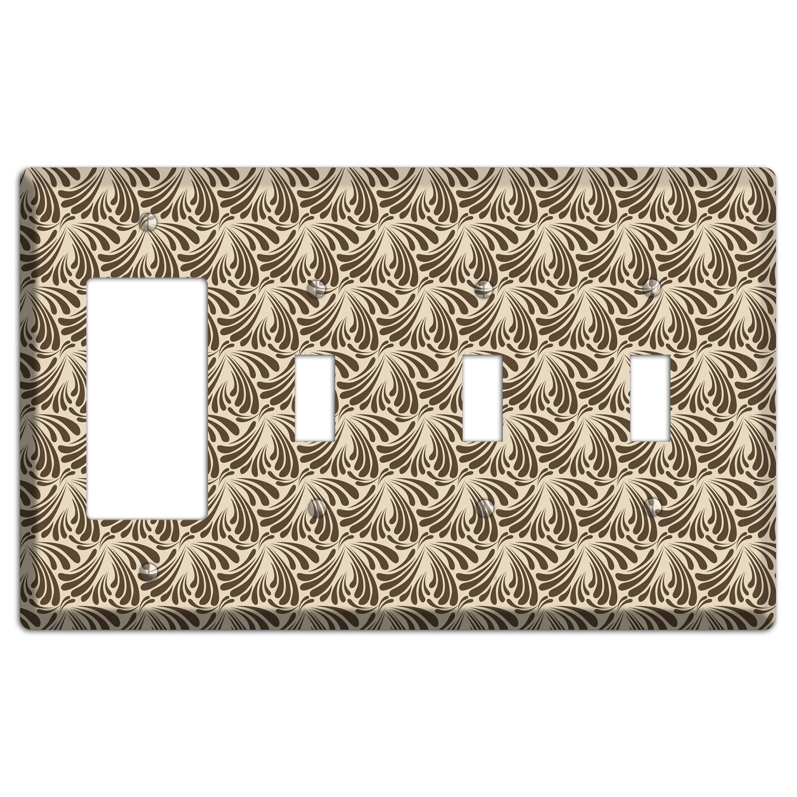 Nouveau Tear Drop Rocker / 3 Toggle Wallplate