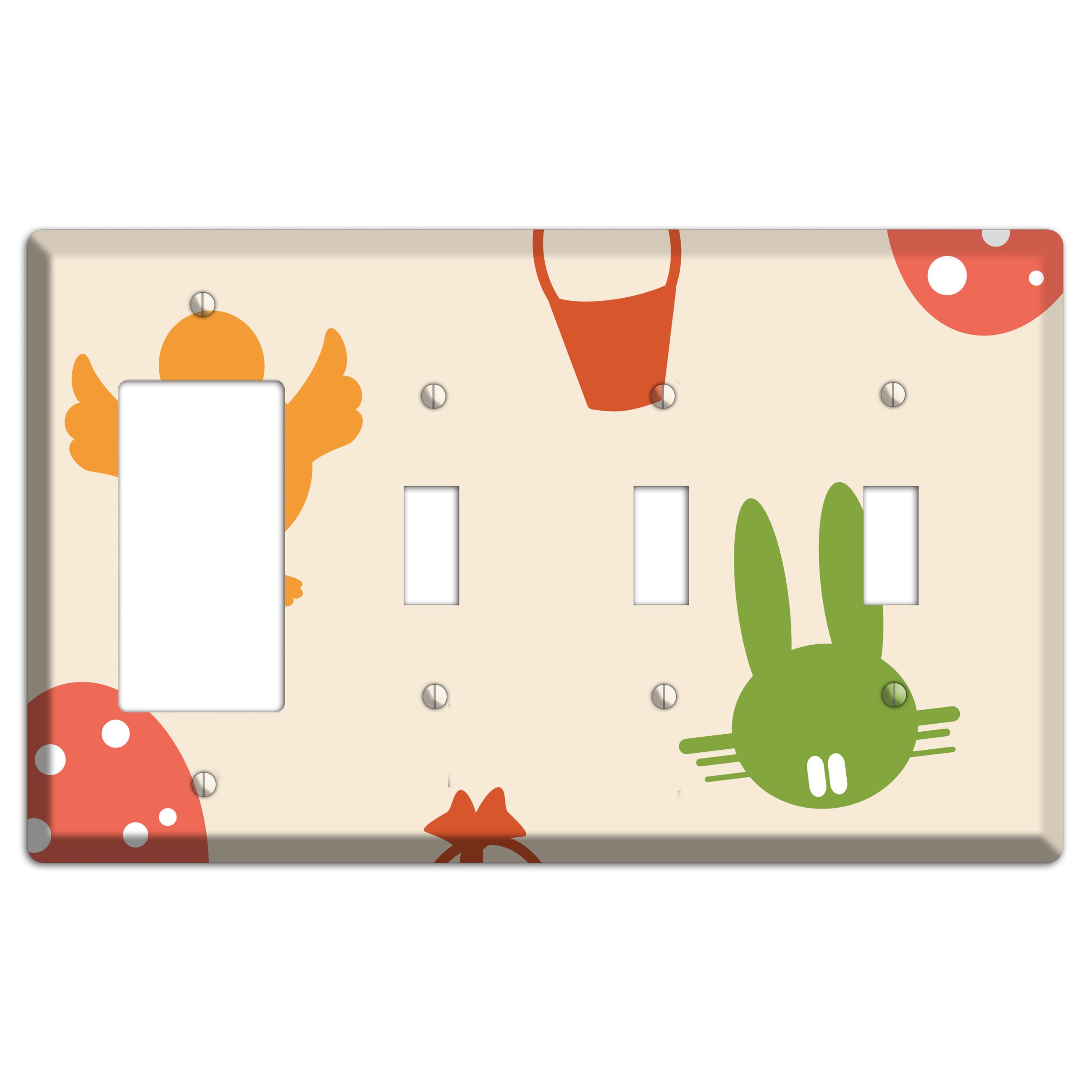 Yellow Chick Rocker / 3 Toggle Wallplate
