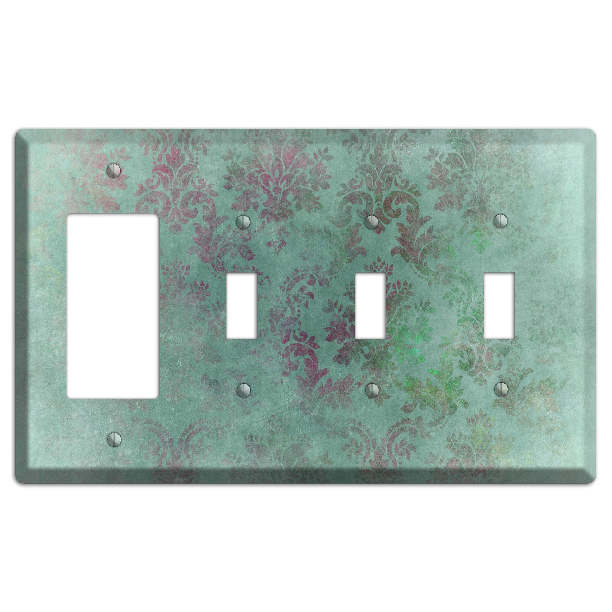 Corduroy Whimsical Damask Rocker / 3 Toggle Wallplate