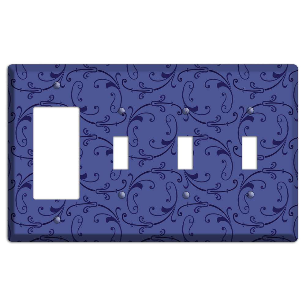 Green and Brown Argyle Rocker / 3 Toggle Wallplate