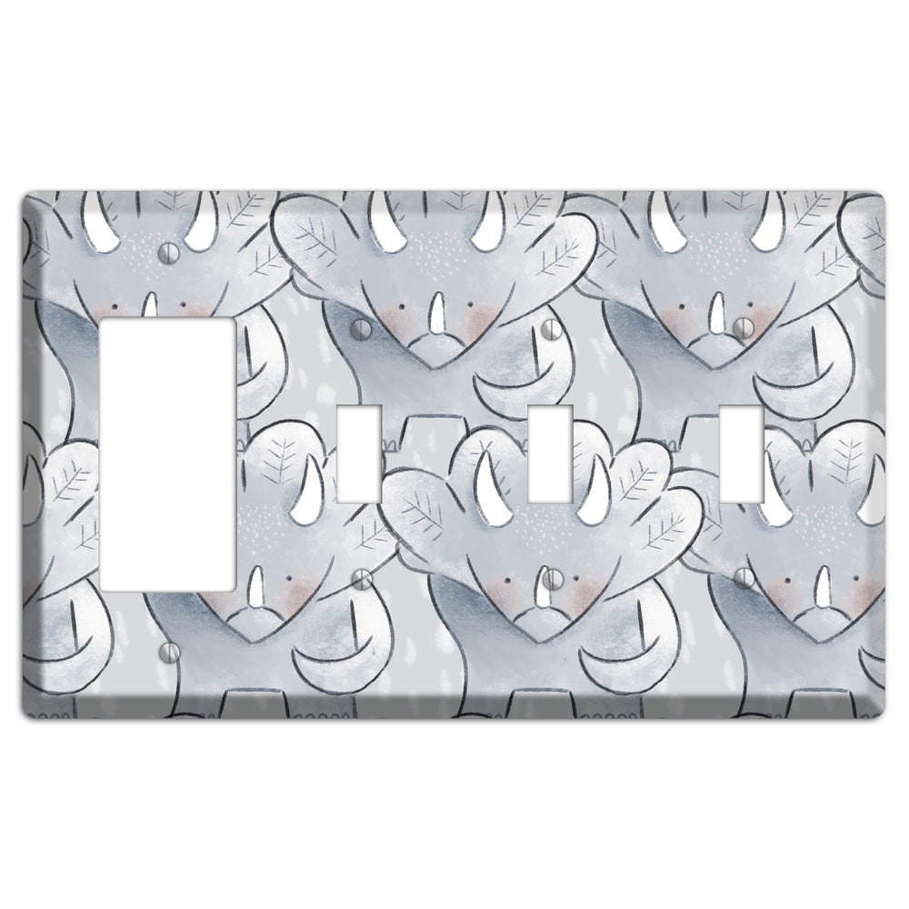 Triceratops Rocker / 3 Toggle Wallplate
