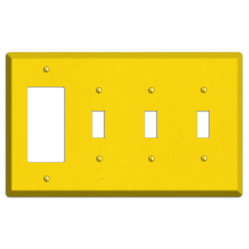 Moon Yellow Kraft Rocker / 3 Toggle Wallplate