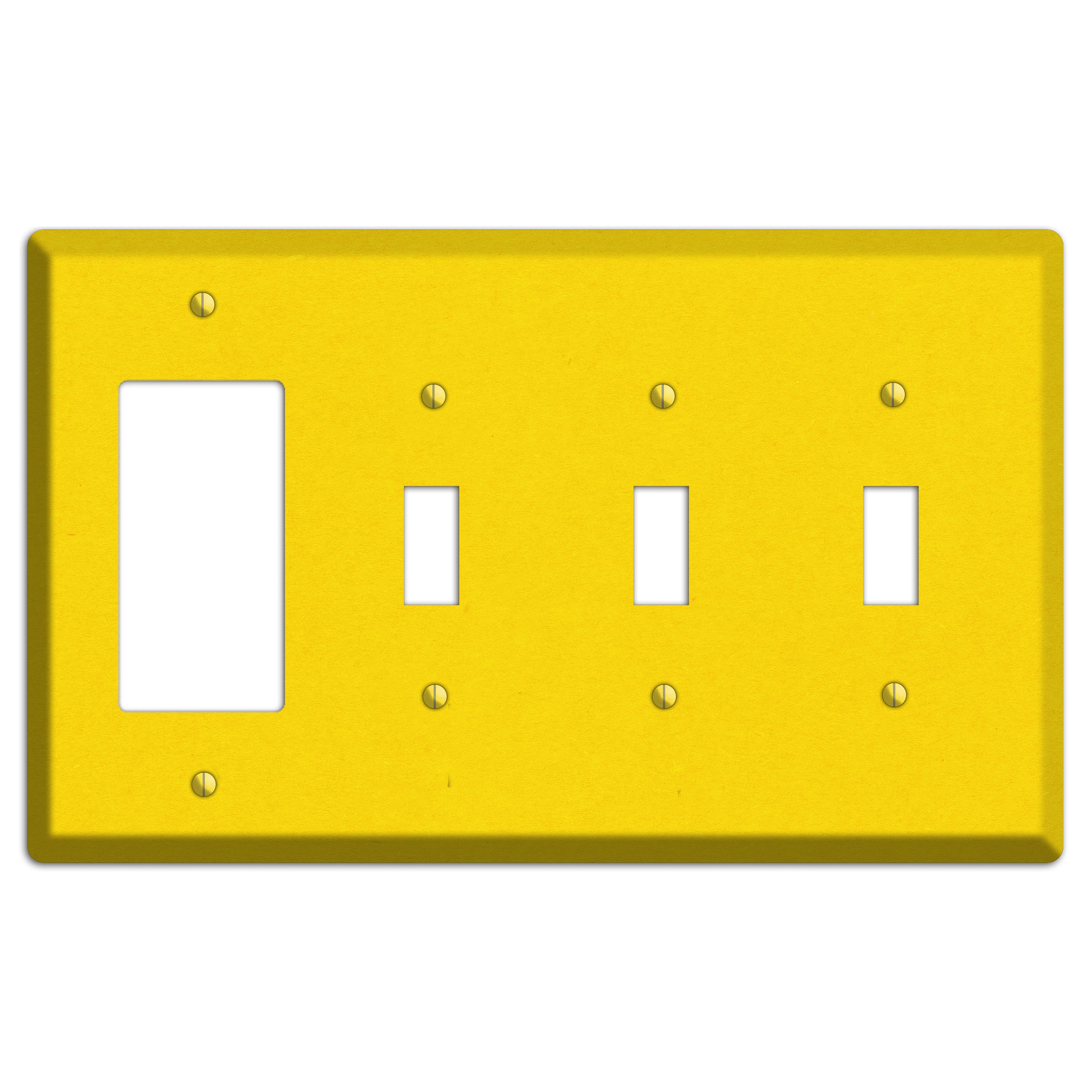 Moon Yellow Kraft Rocker / 3 Toggle Wallplate