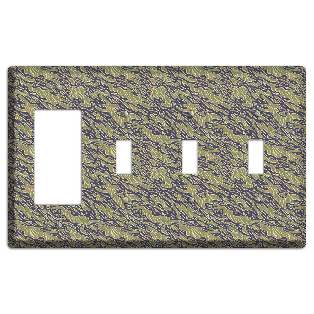 Vietnam Tiger 2 Camo Rocker / 3 Toggle Wallplate