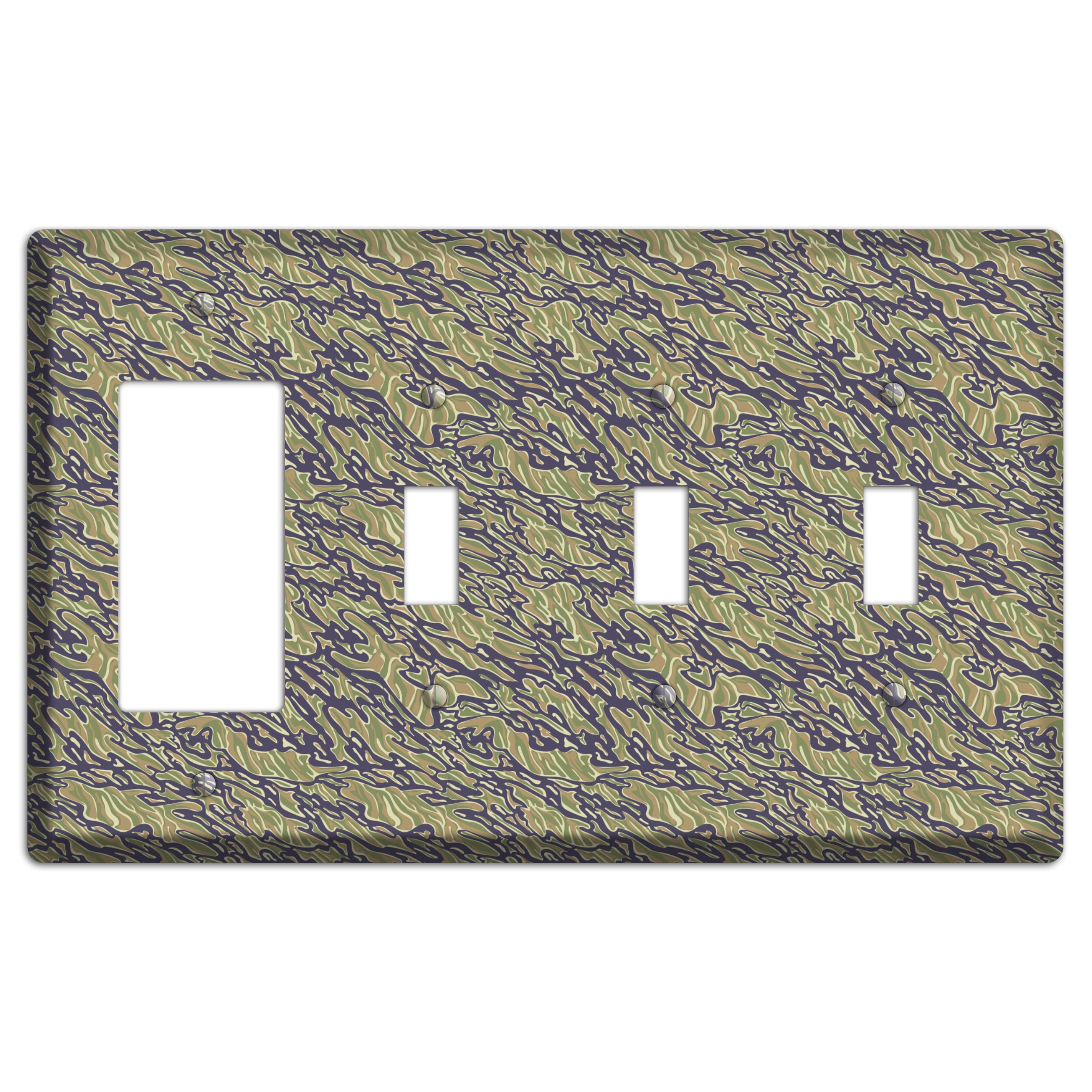 Vietnam Tiger 2 Camo Rocker / 3 Toggle Wallplate