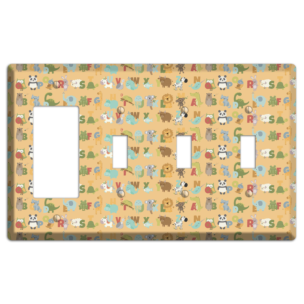 Animal Alphabet 1 Rocker / 3 Toggle Wallplate