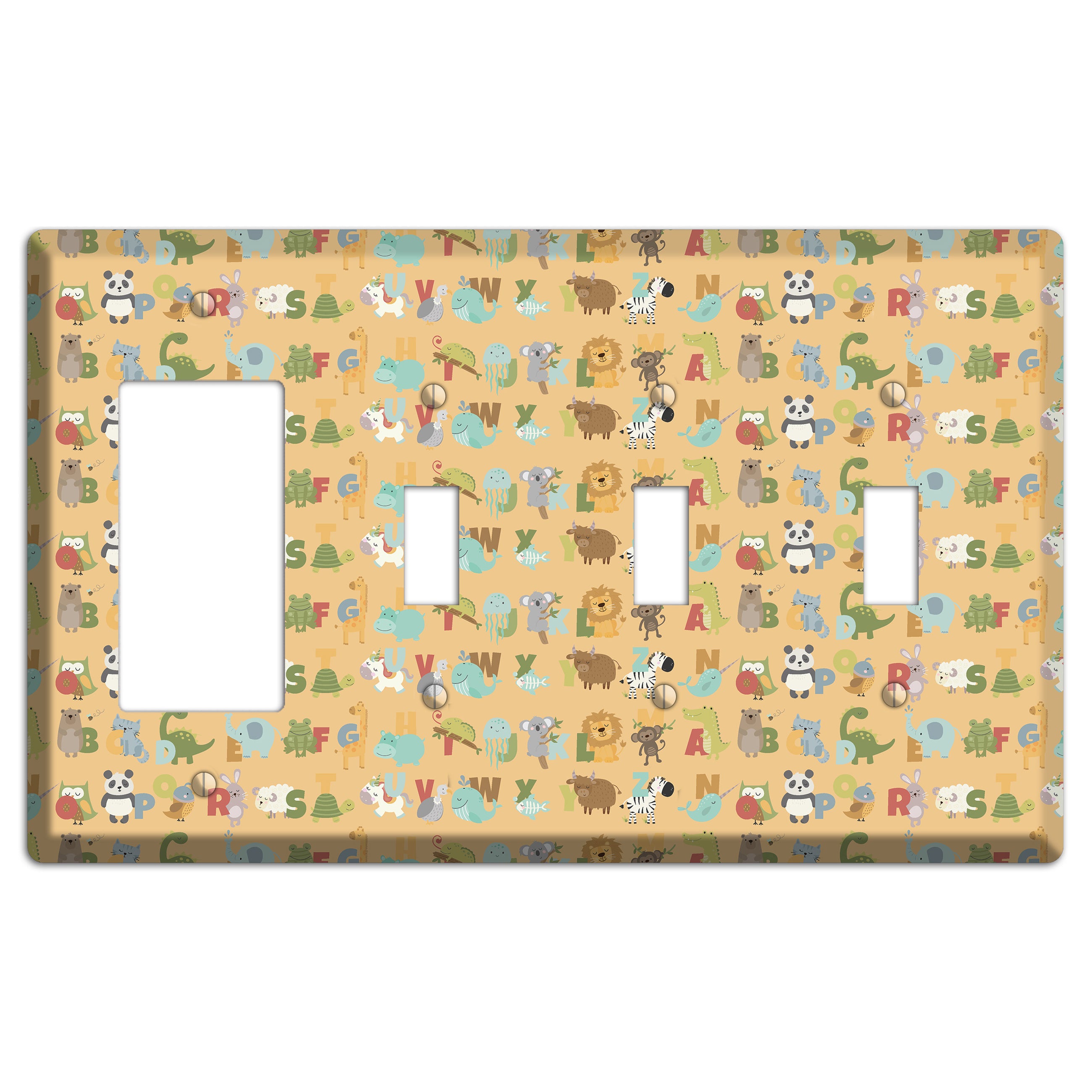 Animal Alphabet 1 Rocker / 3 Toggle Wallplate