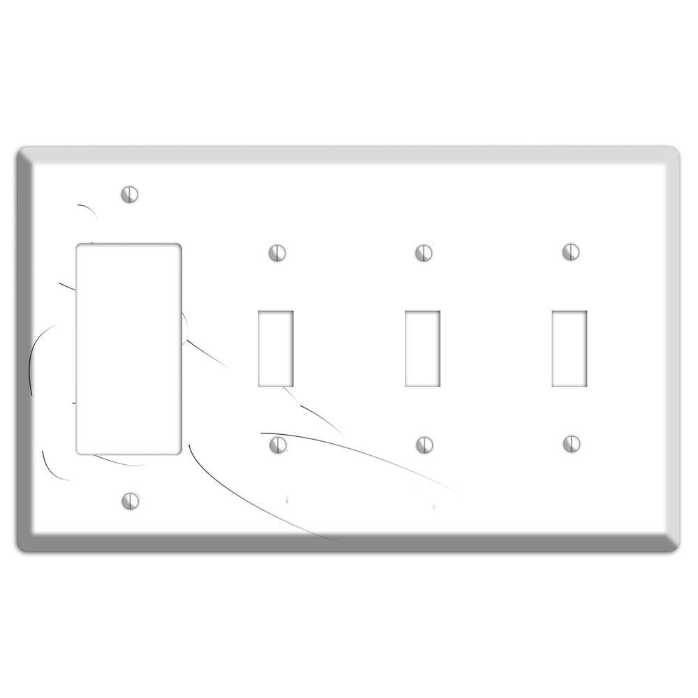 Abstrract Nude Figure Rocker / 3 Toggle Wallplate