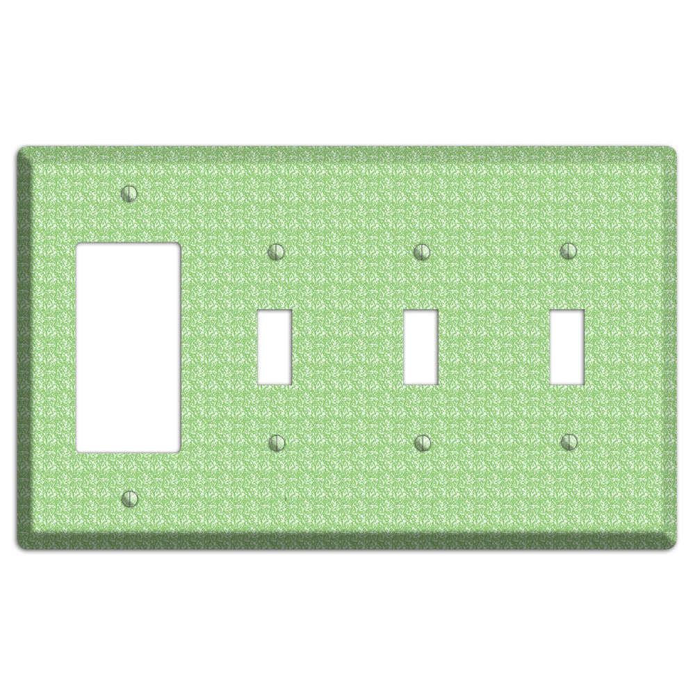 Green Pattern Rocker / 3 Toggle Wallplate