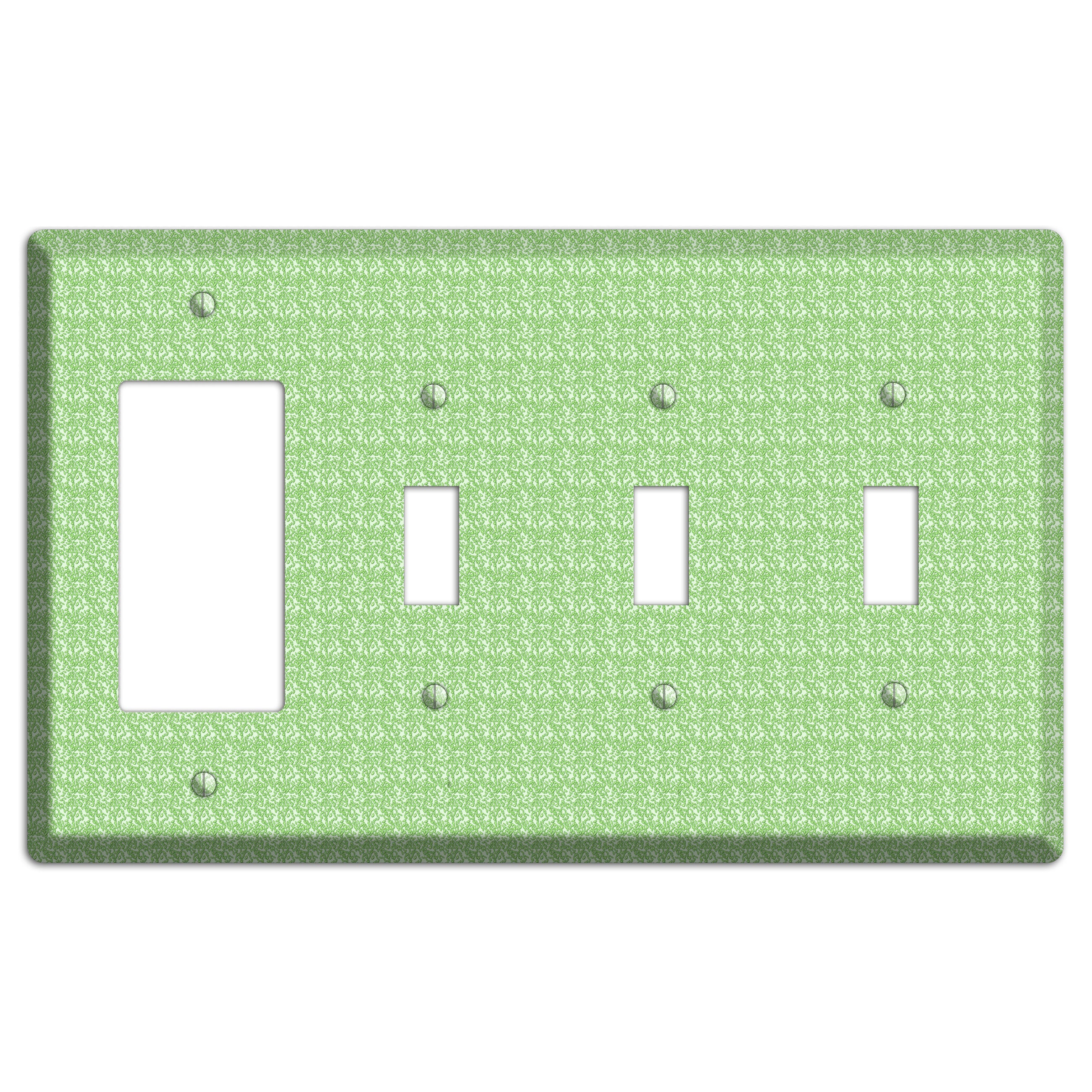 Green Pattern Rocker / 3 Toggle Wallplate