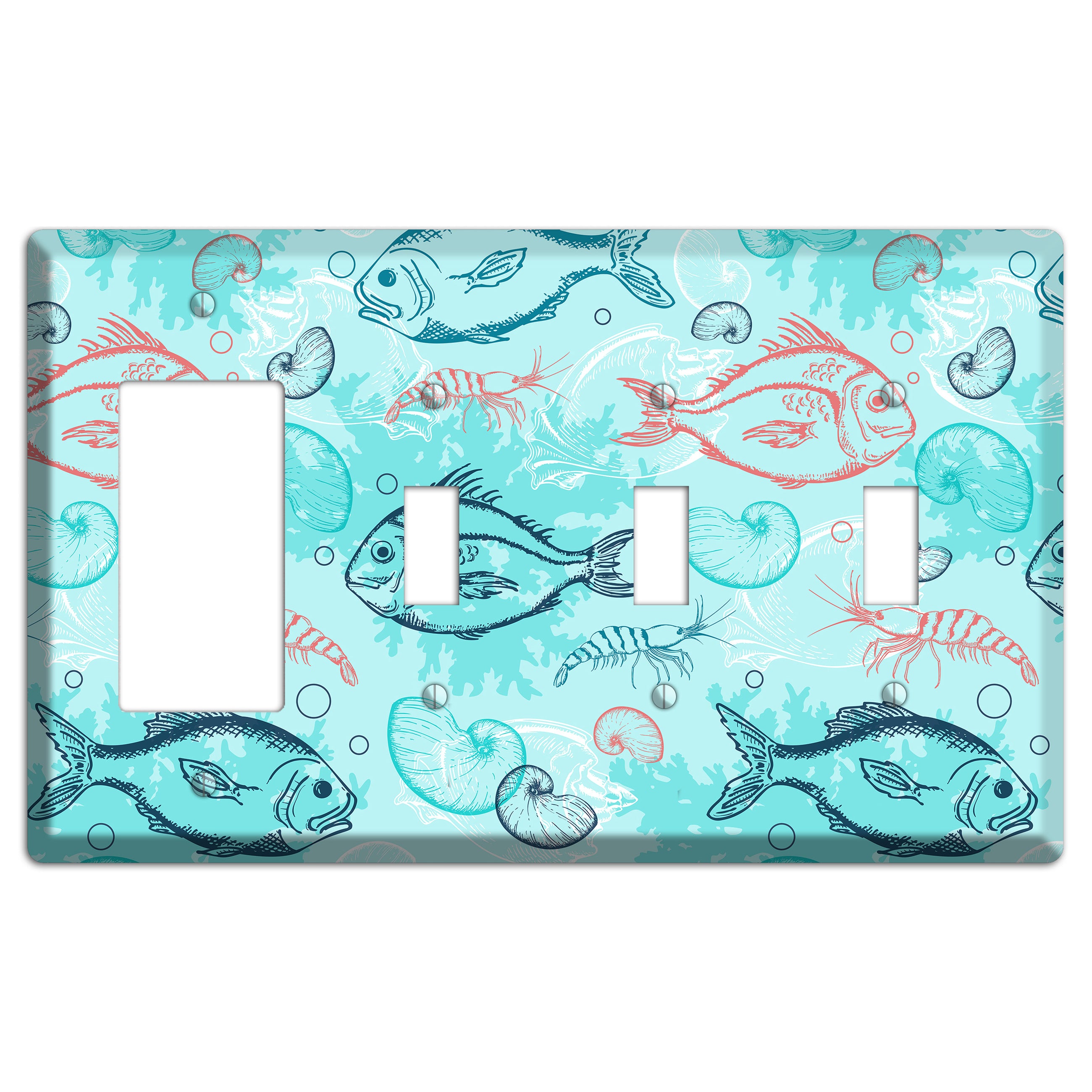 Mixed Sea Life Style 24 Rocker / 3 Toggle Wallplate