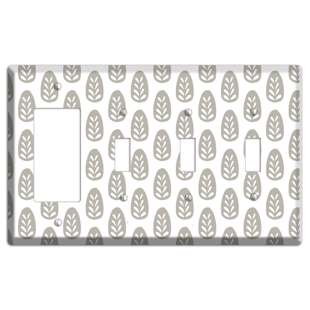 Simple Scandanavian Style U Rocker / 3 Toggle Wallplate