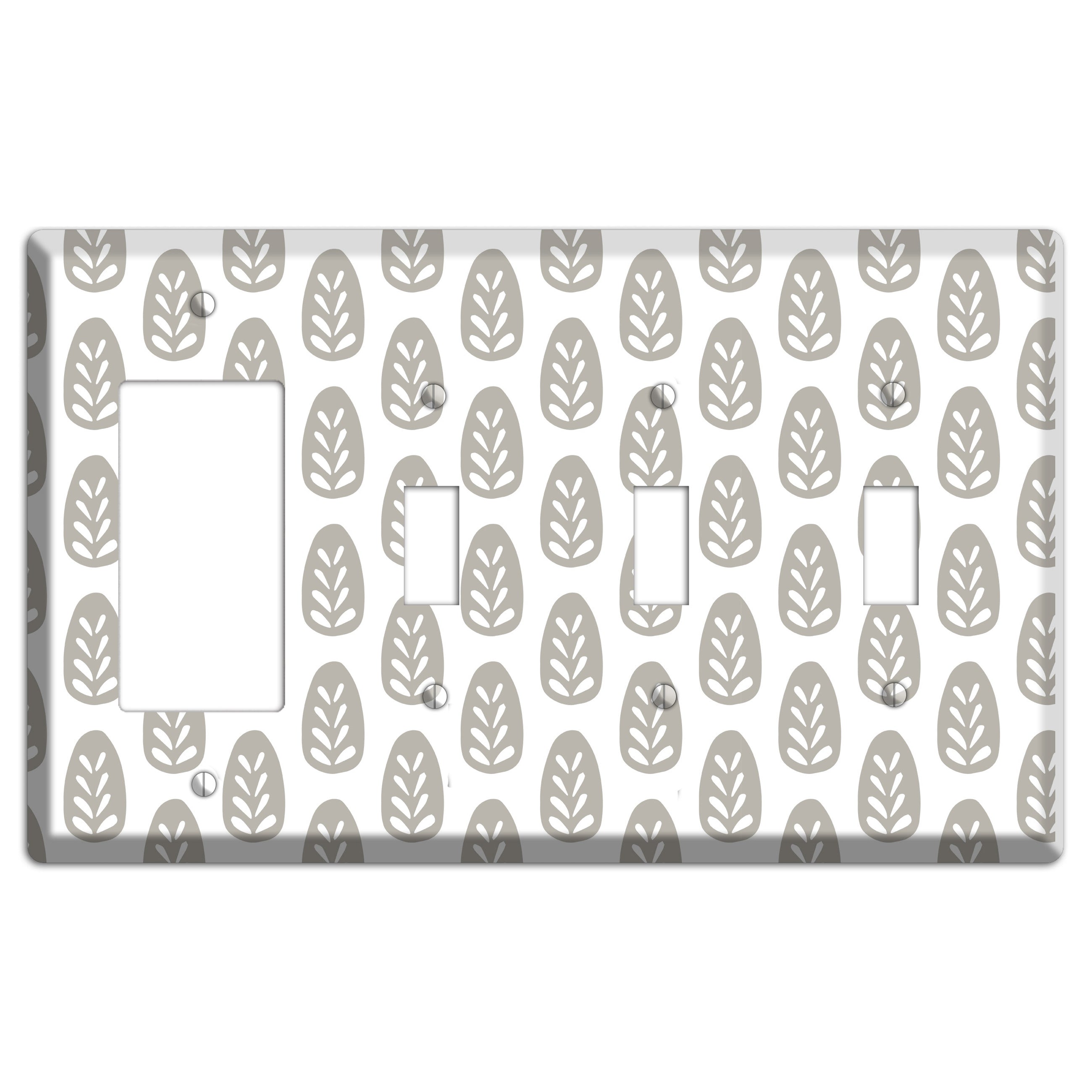 Simple Scandanavian Style U Rocker / 3 Toggle Wallplate