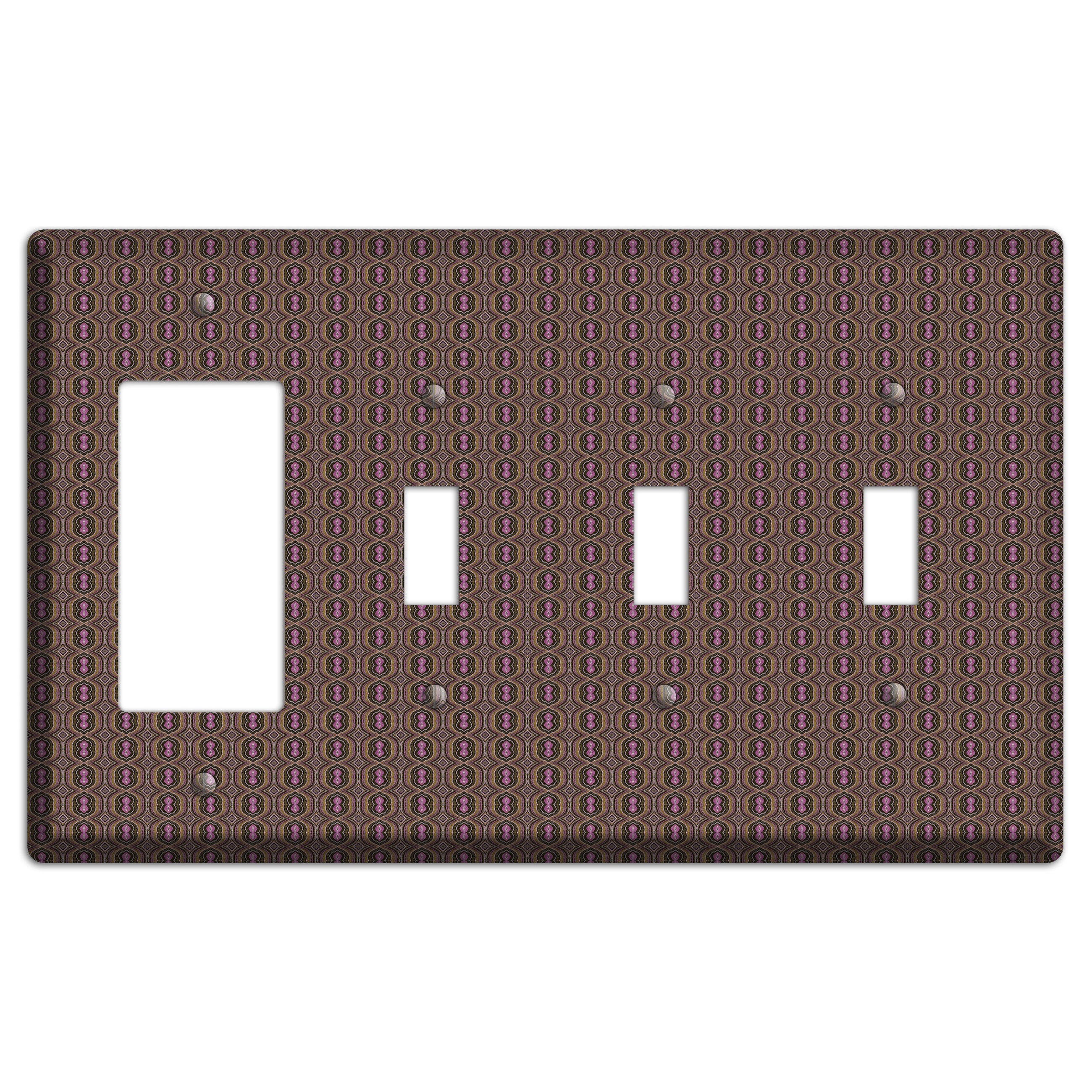 Brown Tapestry Rocker / 3 Toggle Wallplate