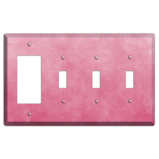 Pink Ombre Rocker / 3 Toggle Wallplate