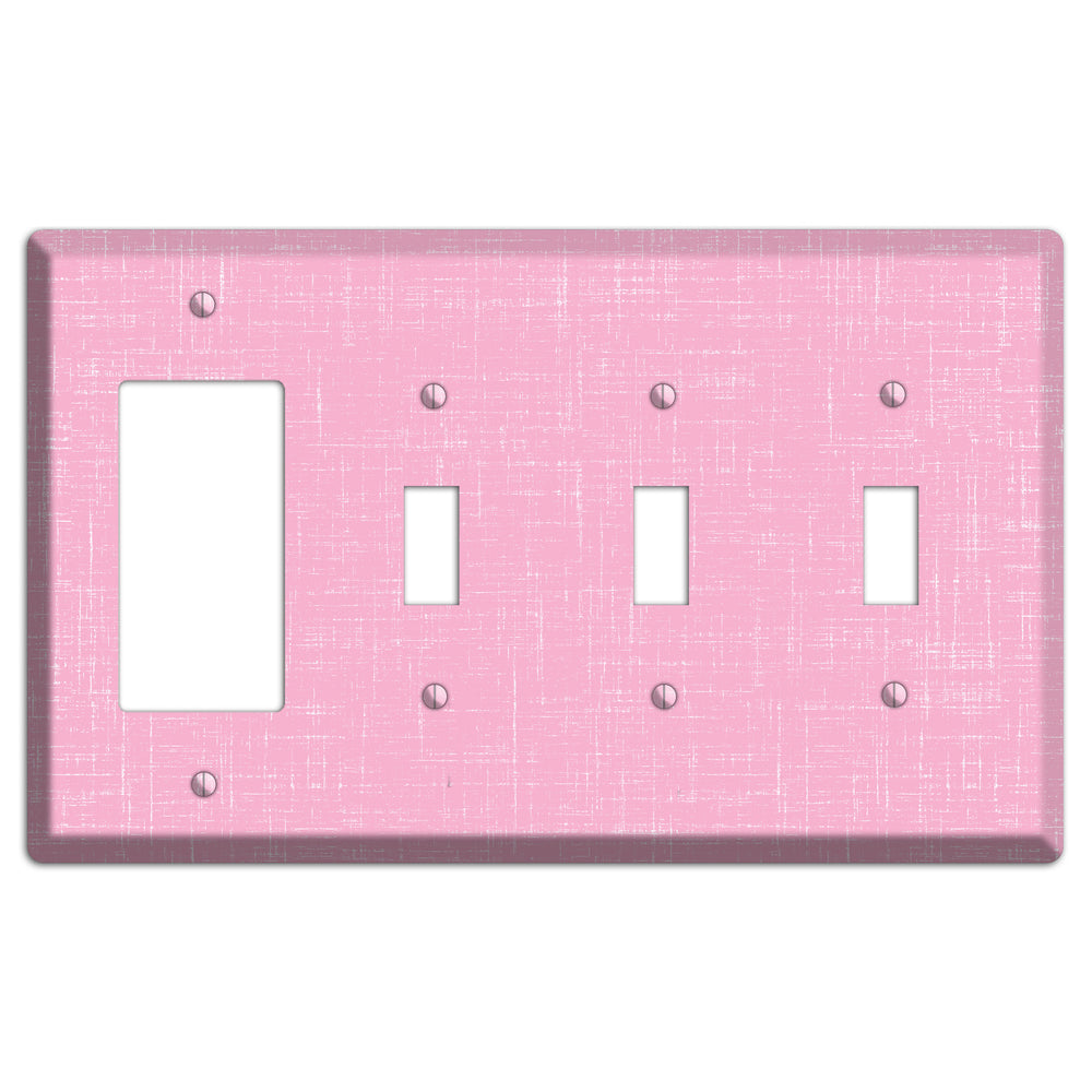 Chantilly Pink Texture Rocker / 3 Toggle Wallplate
