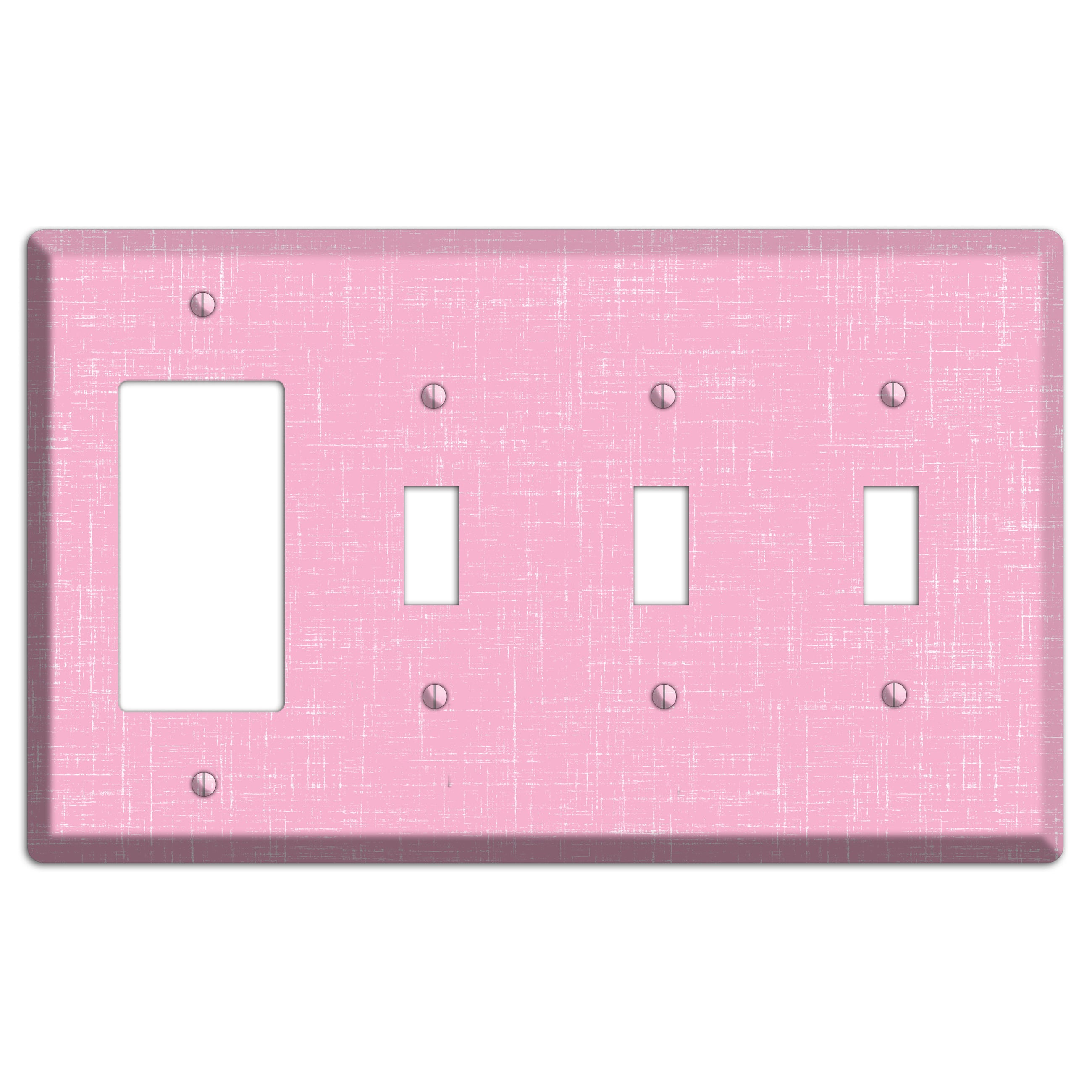 Chantilly Pink Texture Rocker / 3 Toggle Wallplate