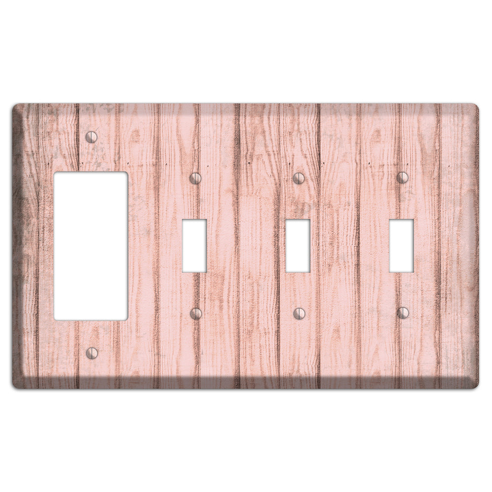 Beauty Bush Weathered Wood Rocker / 3 Toggle Wallplate