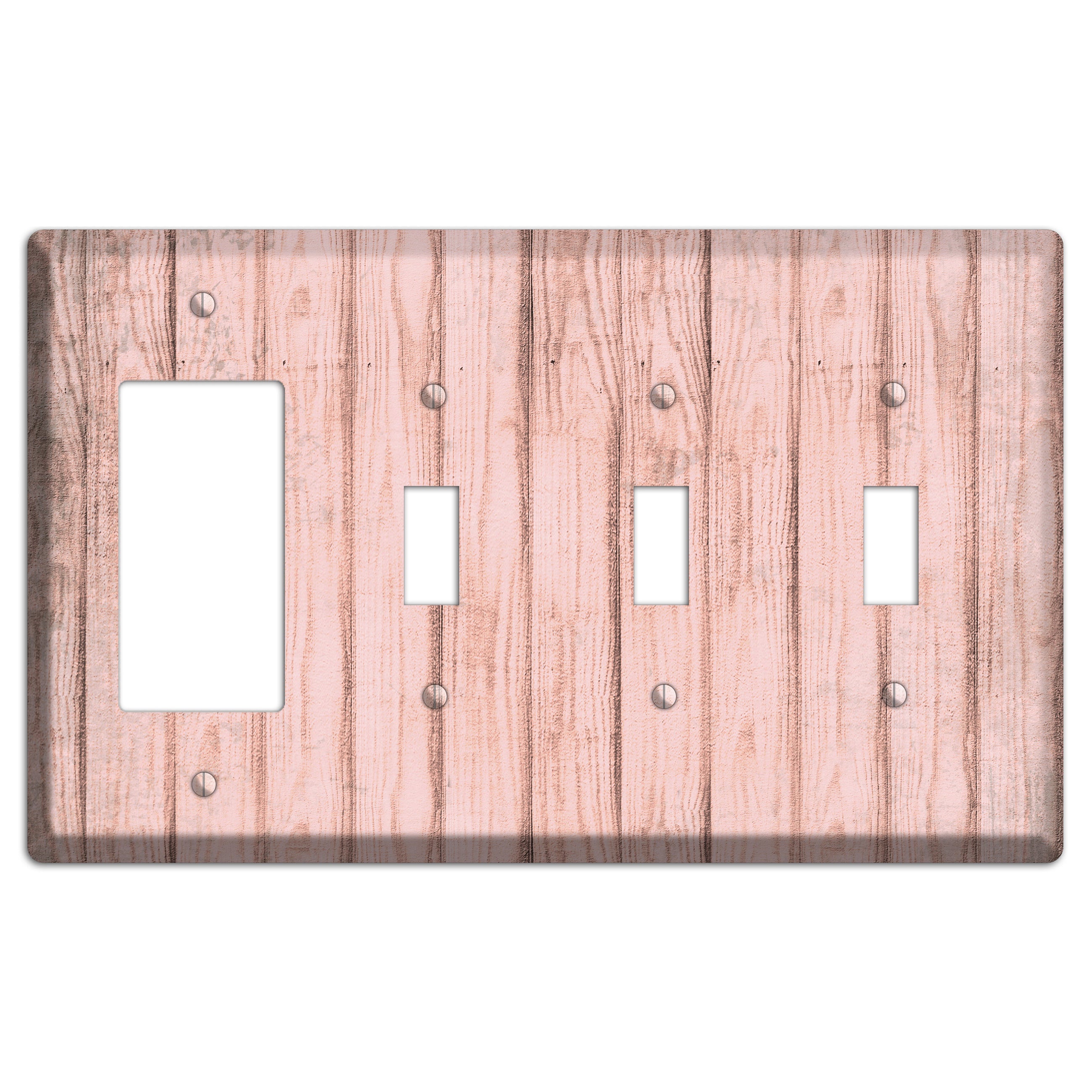 Beauty Bush Weathered Wood Rocker / 3 Toggle Wallplate