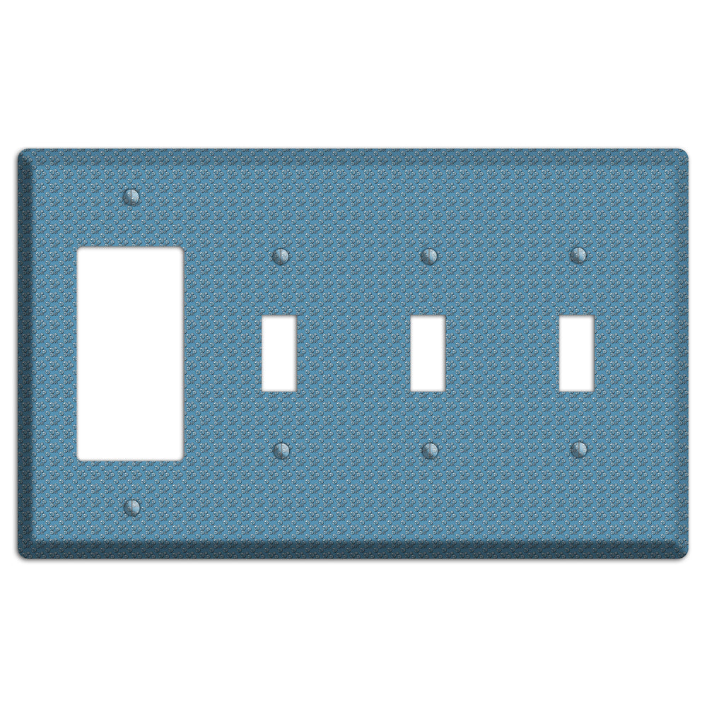 Blue Bubbles Rocker / 3 Toggle Wallplate
