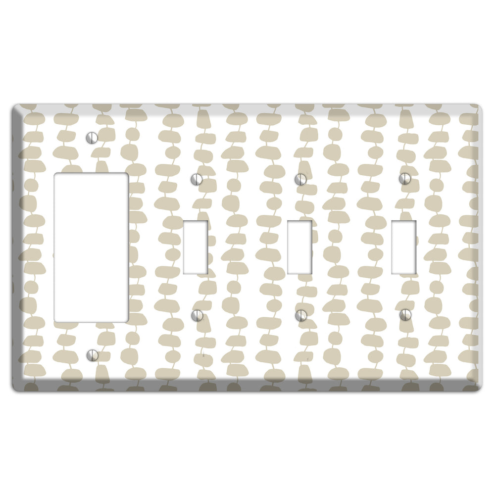 Simple Scandanavian Style M Rocker / 3 Toggle Wallplate