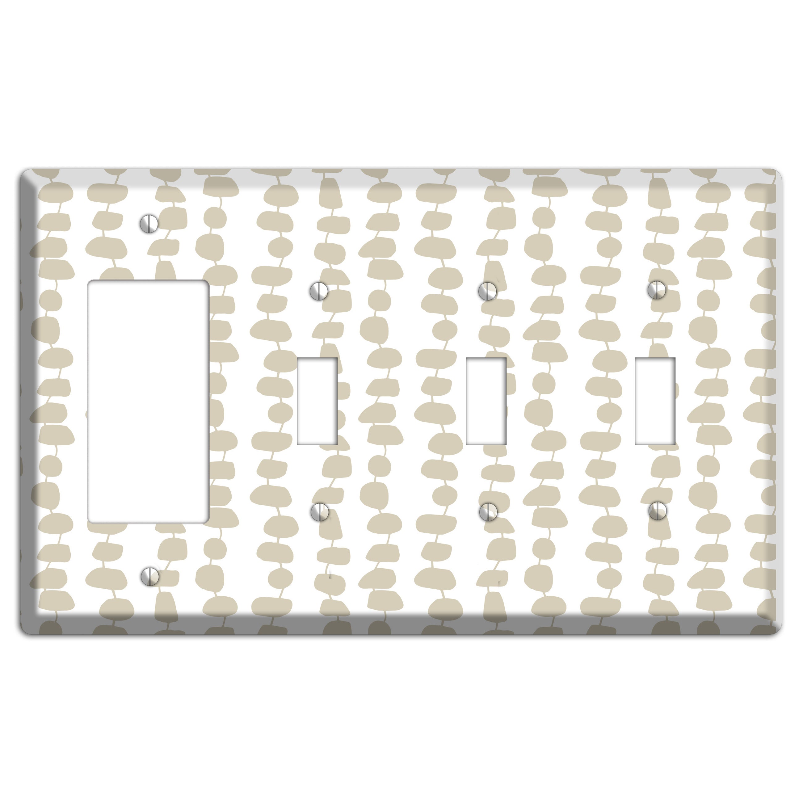 Simple Scandanavian Style M Rocker / 3 Toggle Wallplate