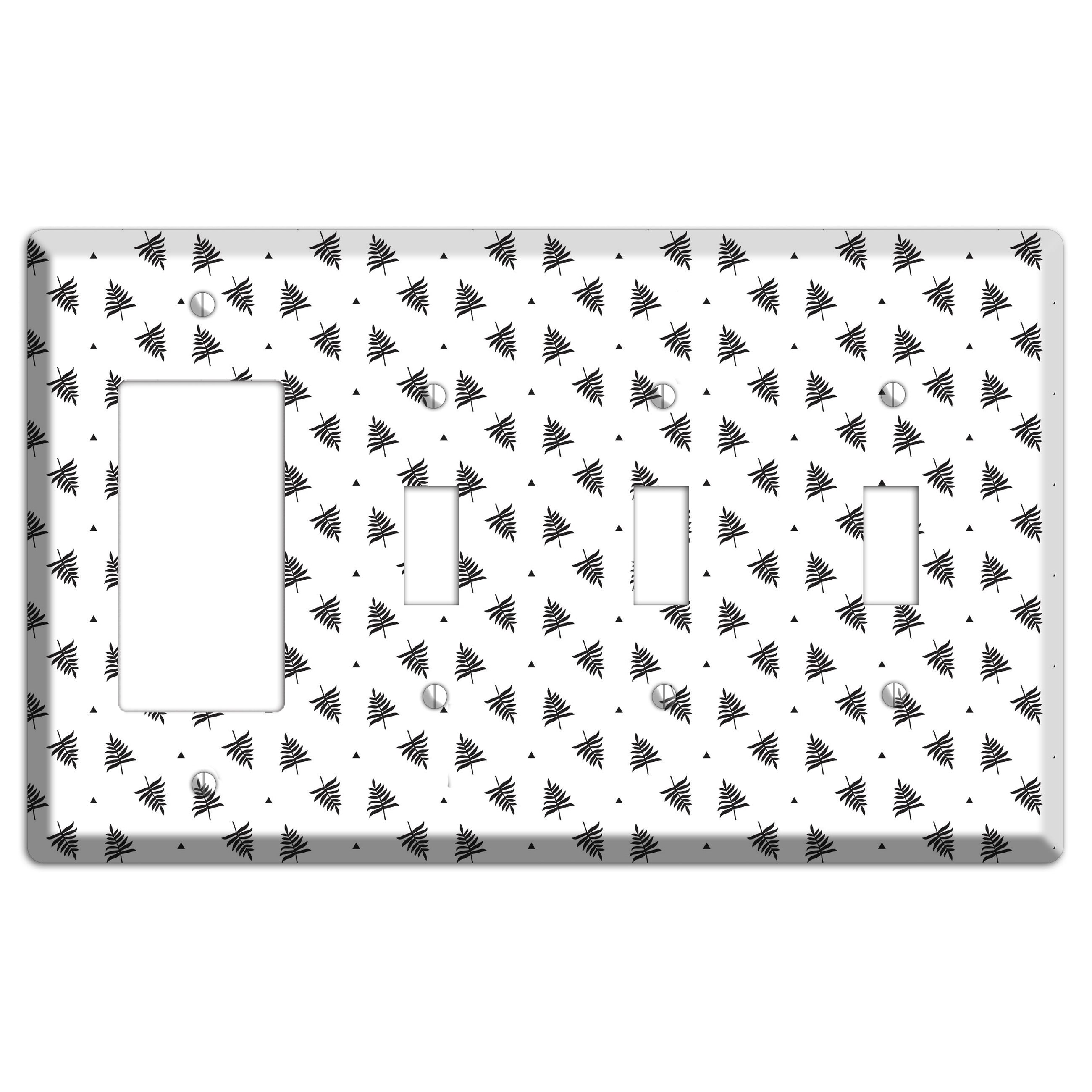 Leaves Style L Rocker / 3 Toggle Wallplate