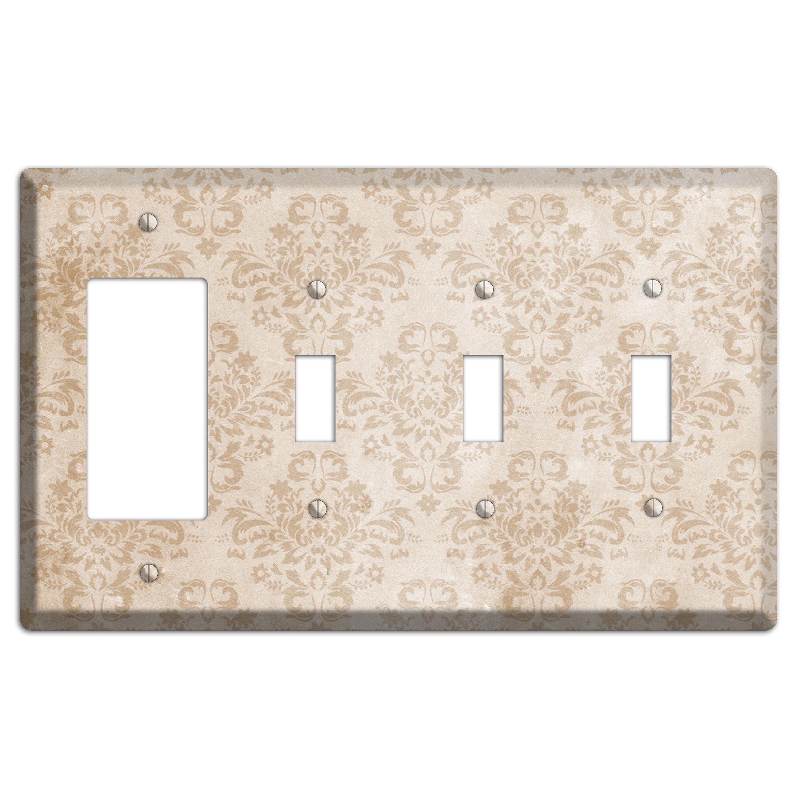 Bizarre Neutral Texture Rocker / 3 Toggle Wallplate