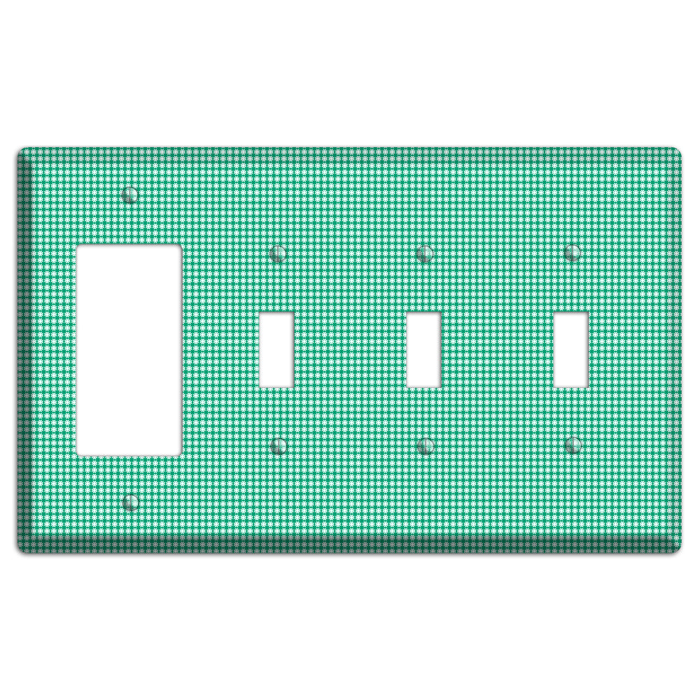 Jade Multi Tiled Geometric Rocker / 3 Toggle Wallplate