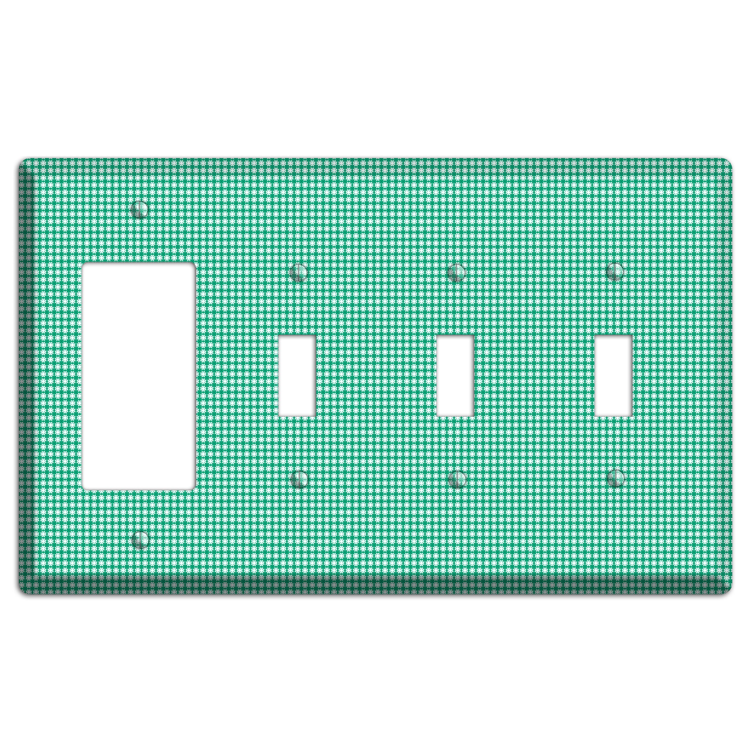 Jade Multi Tiled Geometric Rocker / 3 Toggle Wallplate