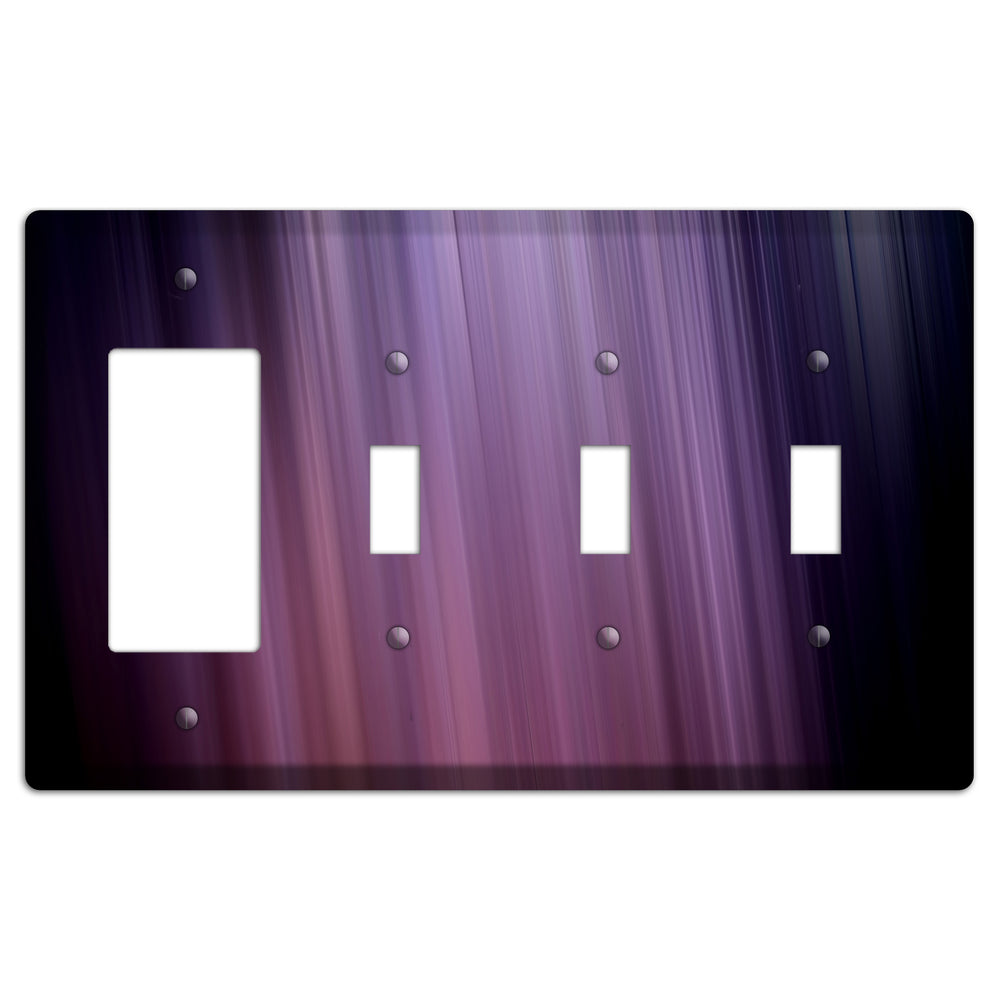 Eggplant Ray of Light Rocker / 3 Toggle Wallplate