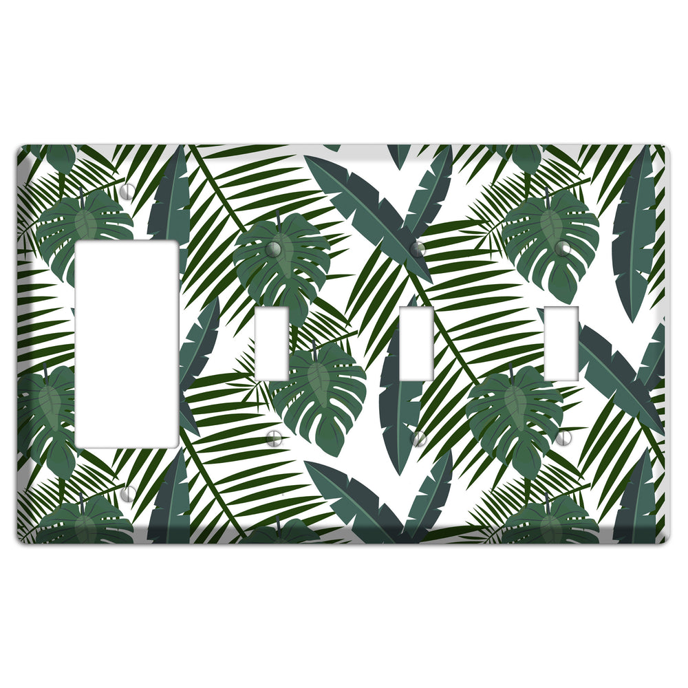 Leaves Style FF Rocker / 3 Toggle Wallplate