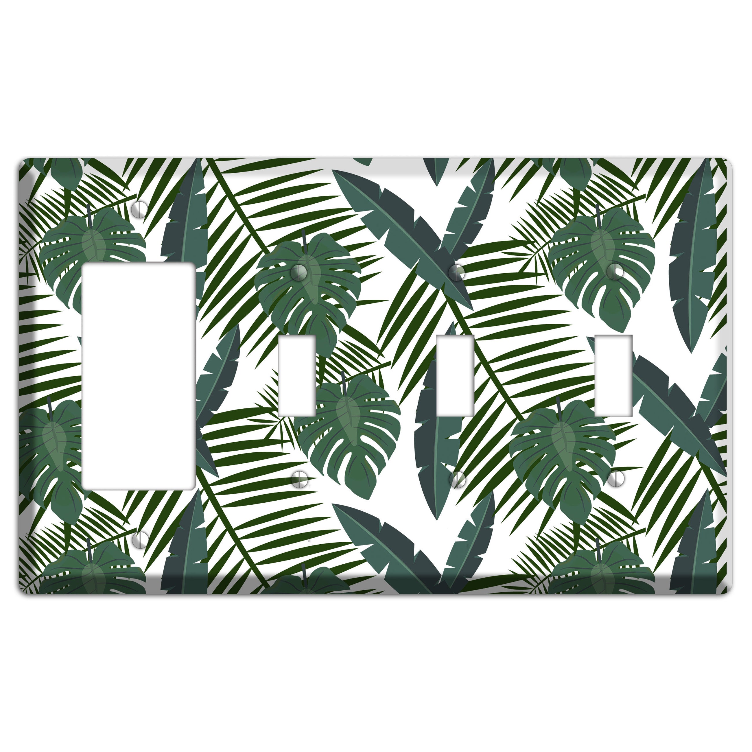 Leaves Style FF Rocker / 3 Toggle Wallplate