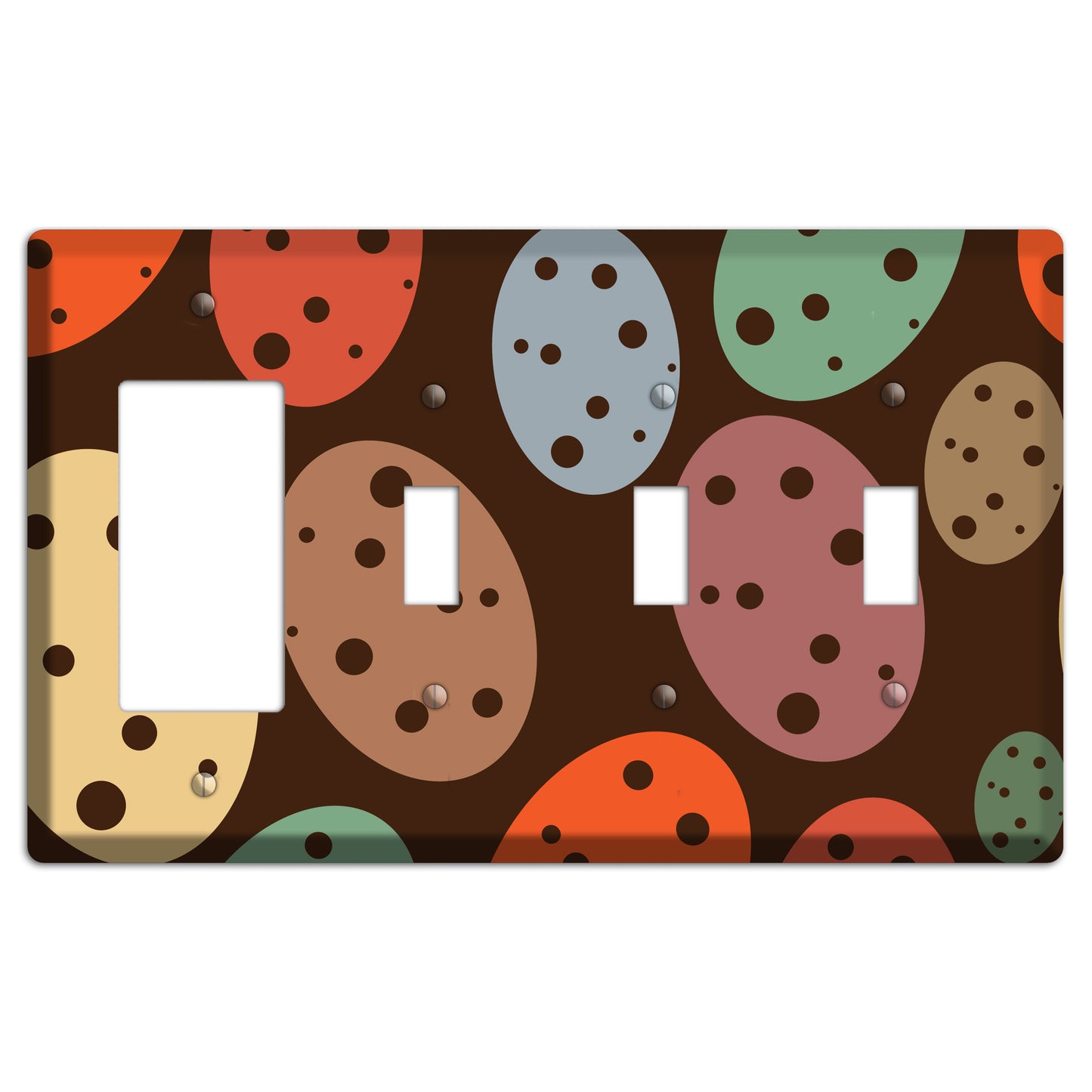 Brown Eggs Rocker / 3 Toggle Wallplate