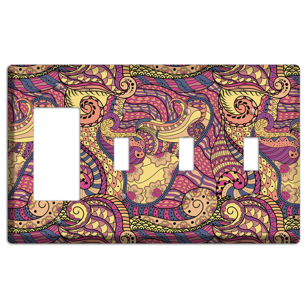 Retro Flourish 2 Rocker / 3 Toggle Wallplate