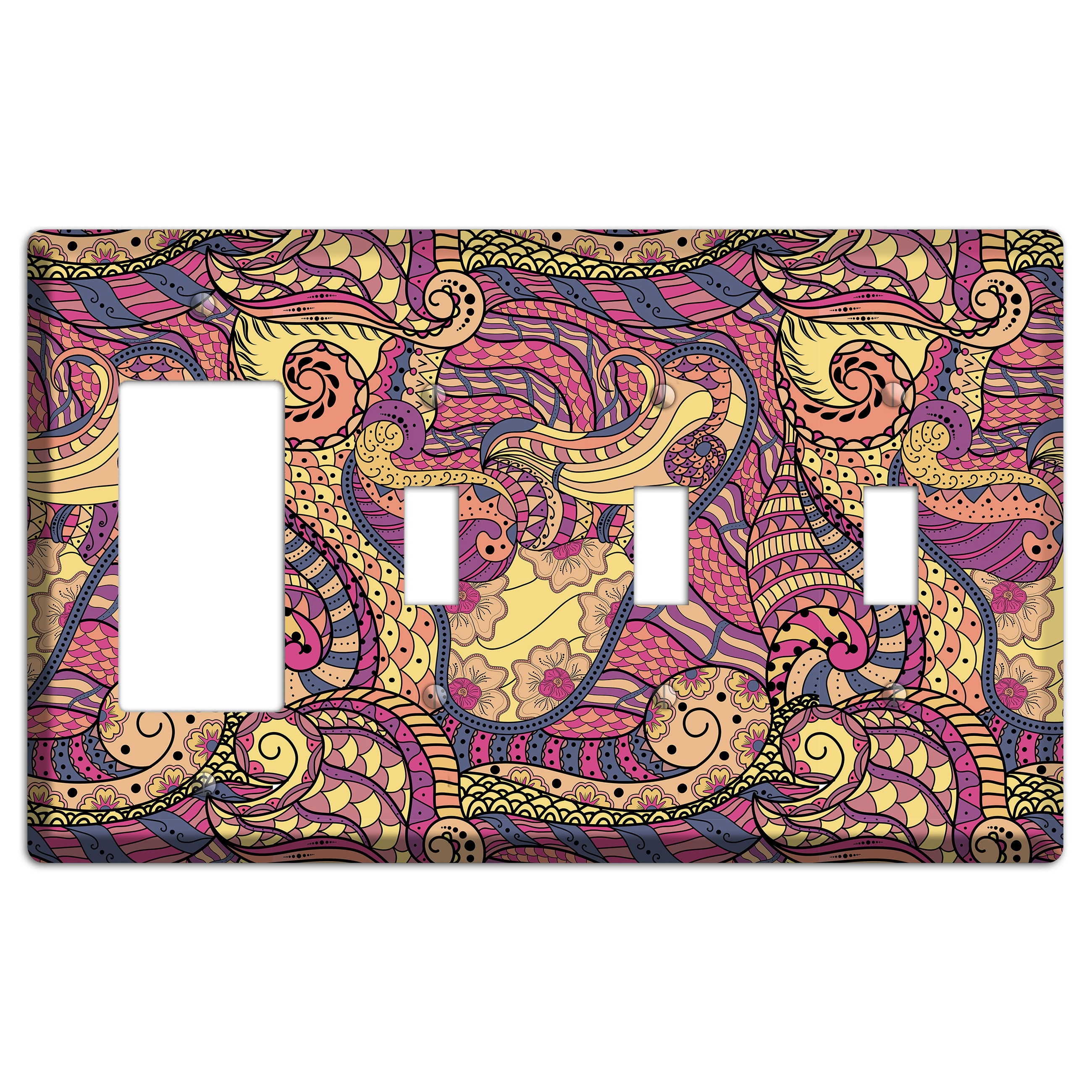 Retro Flourish 2 Rocker / 3 Toggle Wallplate