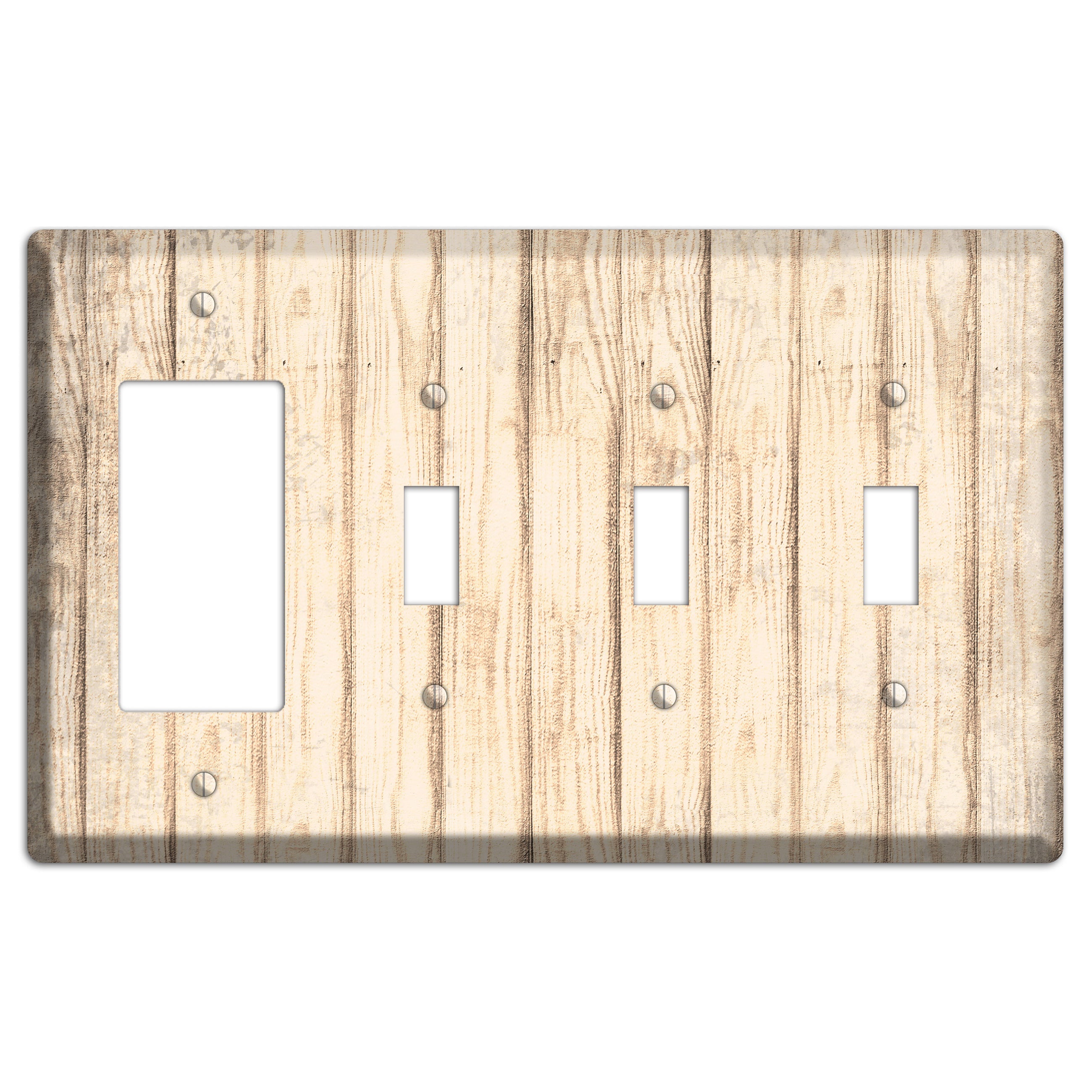 Sidecar Weathered Wood Rocker / 3 Toggle Wallplate