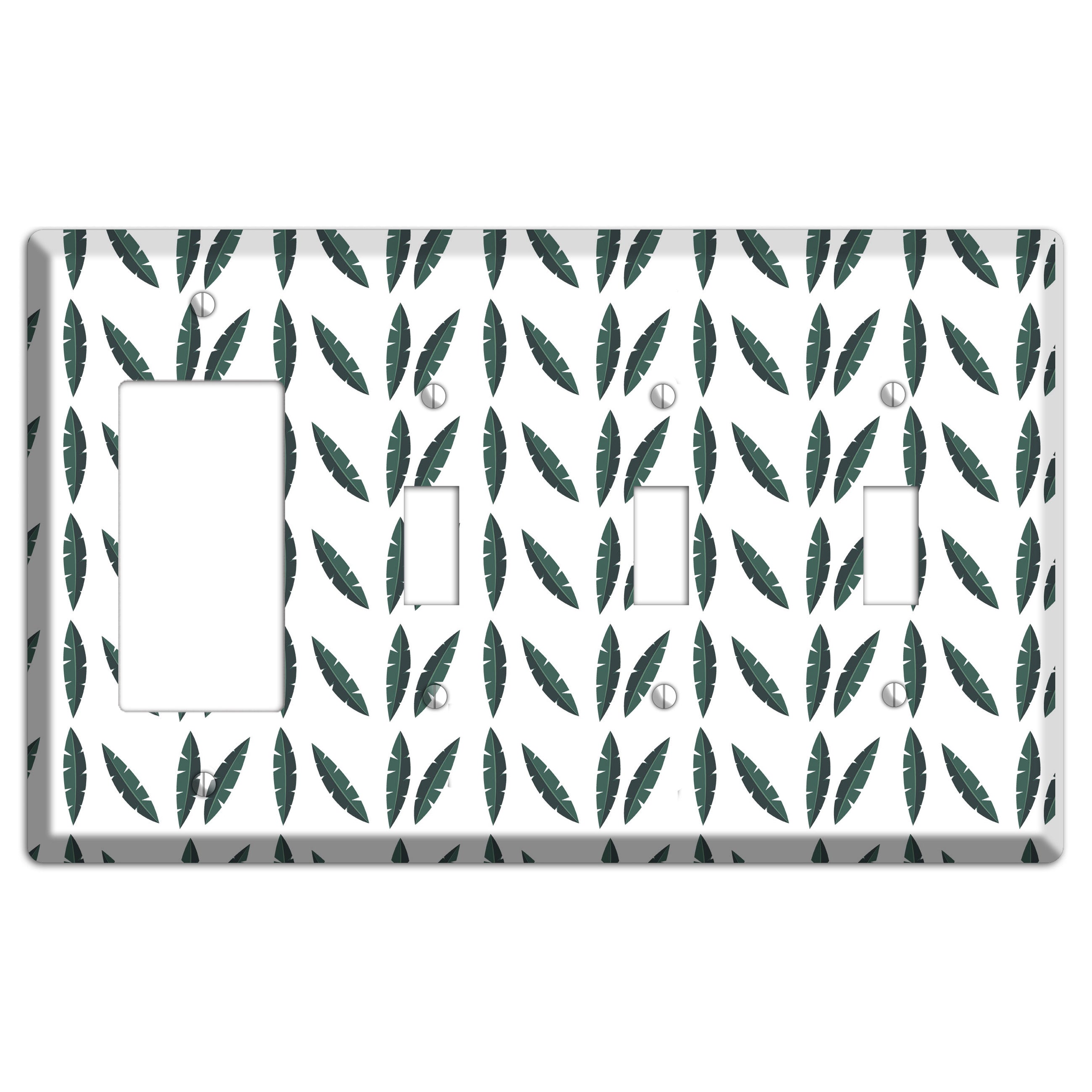 Leaves Style HH Rocker / 3 Toggle Wallplate