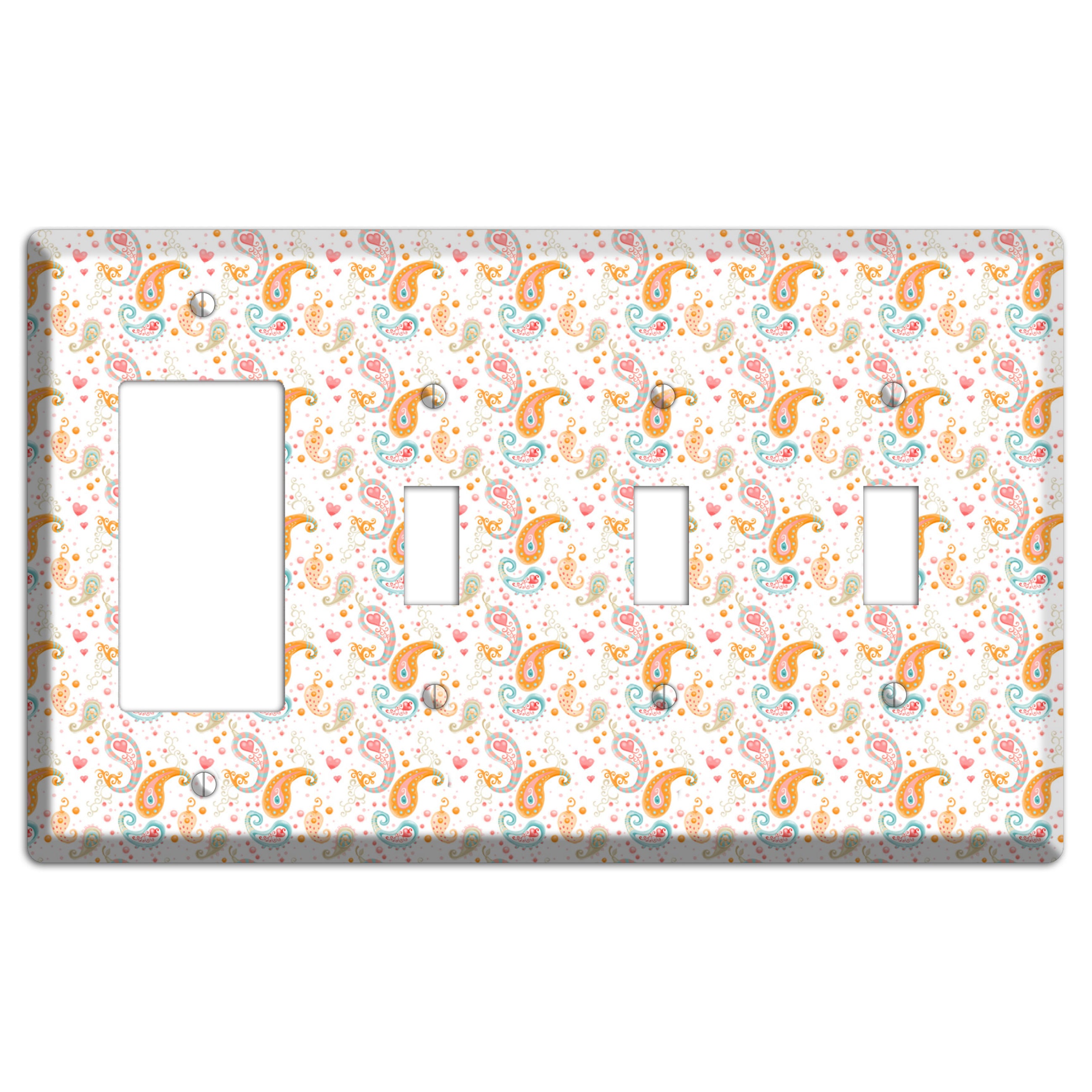 Small Paisley Rocker / 3 Toggle Wallplate